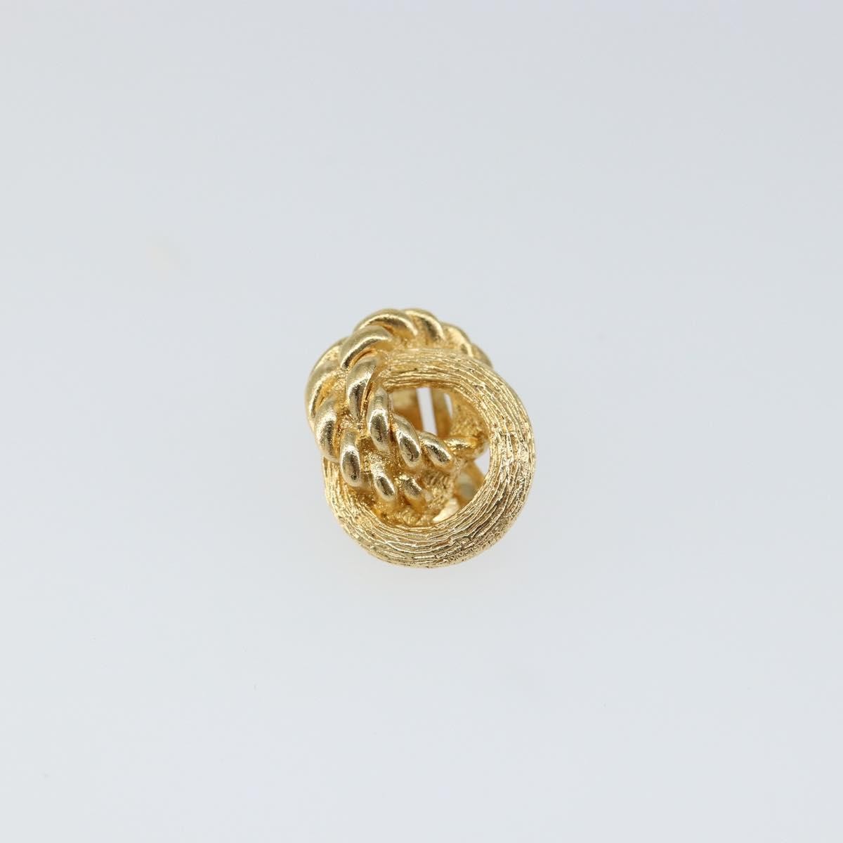 Christian Dior Vintage Round Clip-On Metal Gold Metal Earrings Jewelry (Pre-Owned)