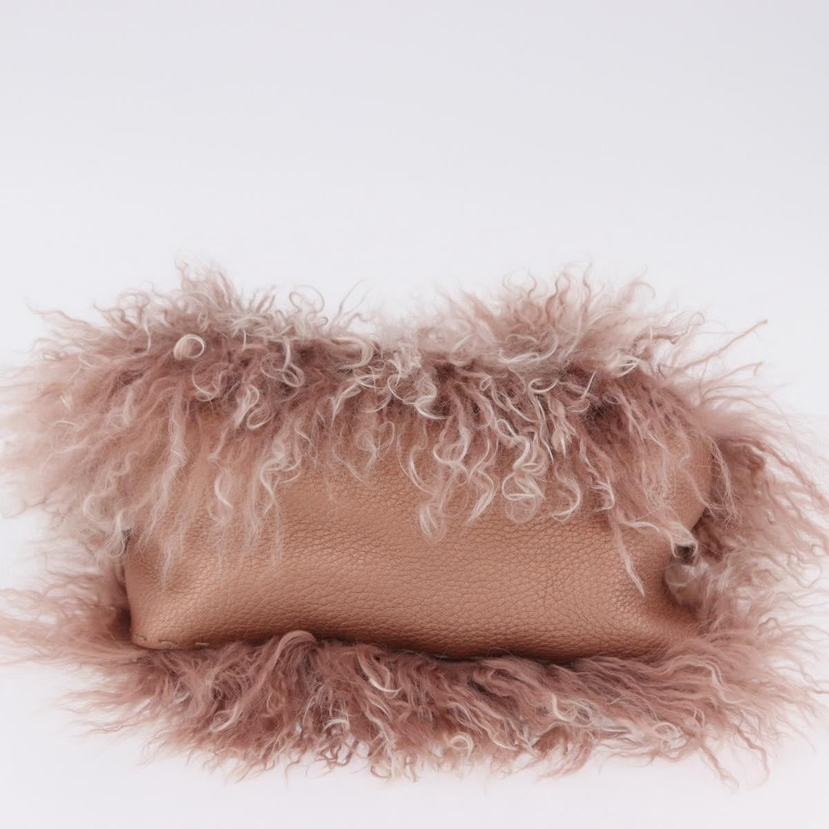 Fendi Selleria Selleria Pink Wool Handbag (Pre-Owned)