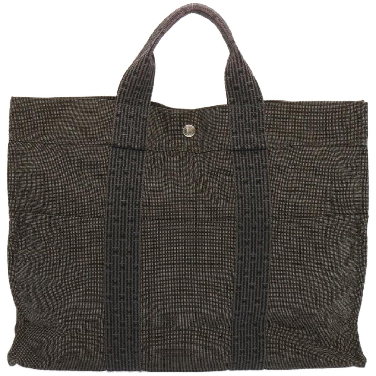 Hermes Fourre-Tout Herline Canvas Gray Canvas Tote Bag Bag (Pre-Owned)