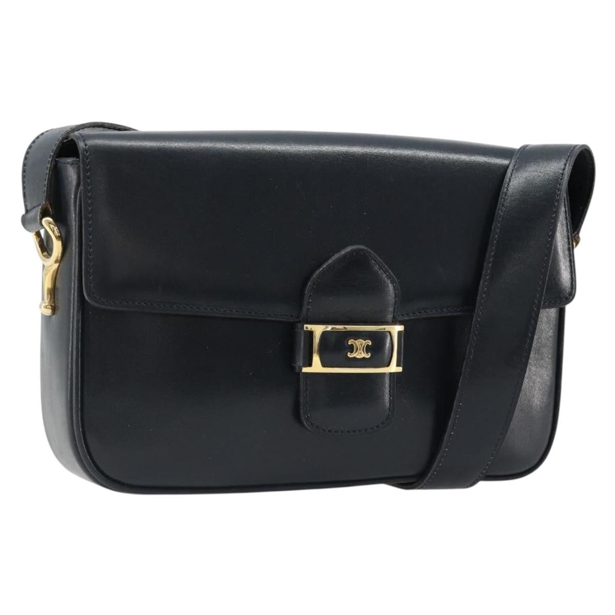 Celine Shoulder Leather Navy Leather Shoulder Bag Bag (Pre-Owned)