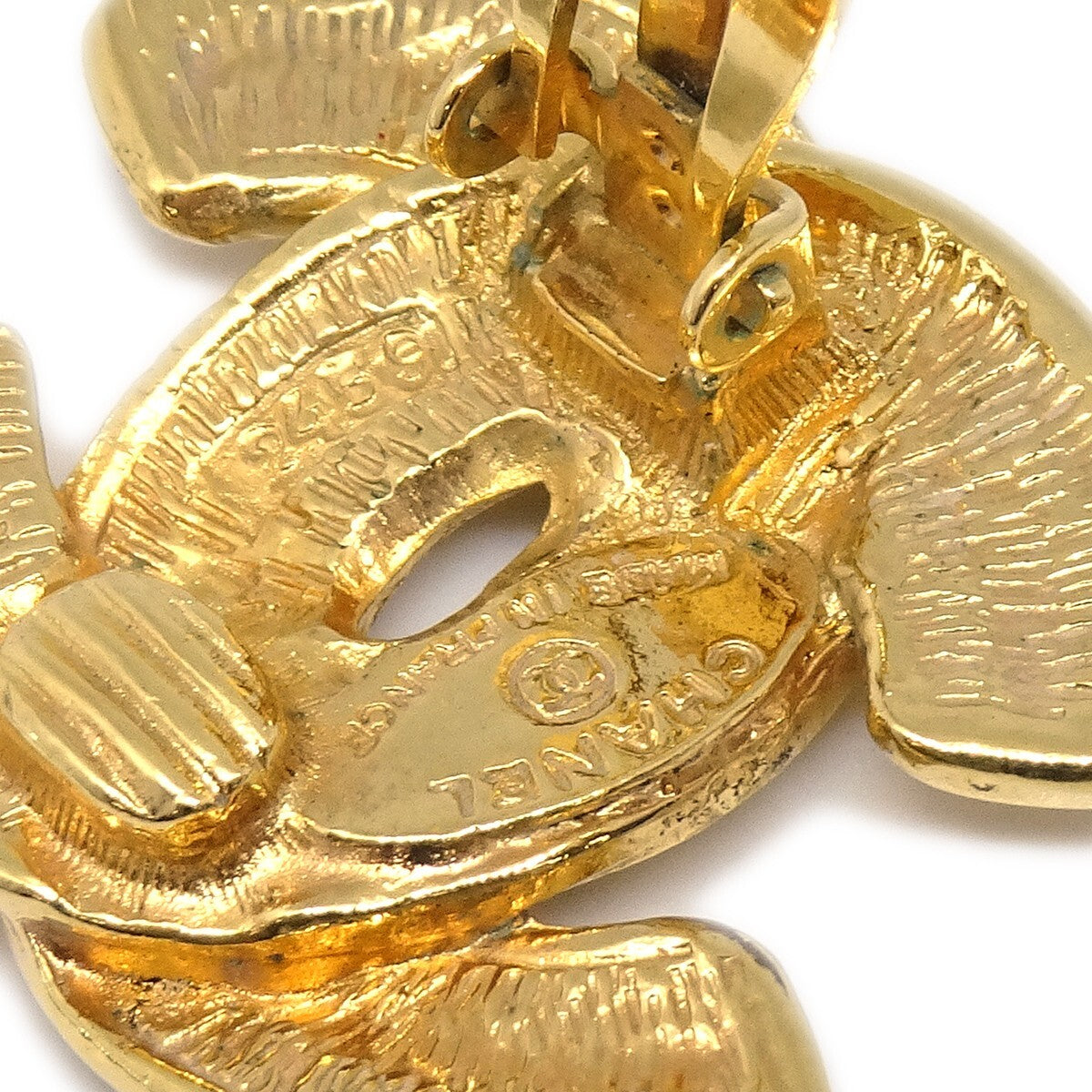 Chanel Cc Clip-On Quilted Metal Gold Gold_Plated Earrings Jewelry (Pre-Owned)