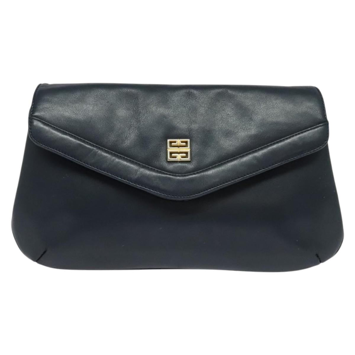 Givenchy Vintage 4G Leather Navy Leather Shoulder Bag Bag (Pre-Owned)