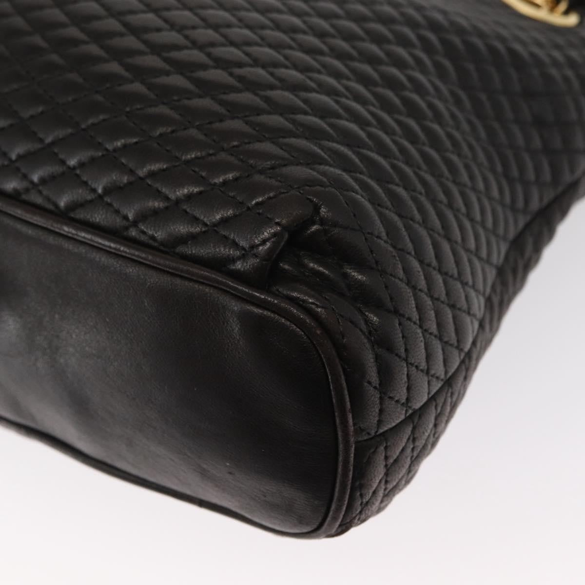 Bally Vintage Chain Quilted Leather Black Leather Shoulder Bag Bag (Pre-Owned)