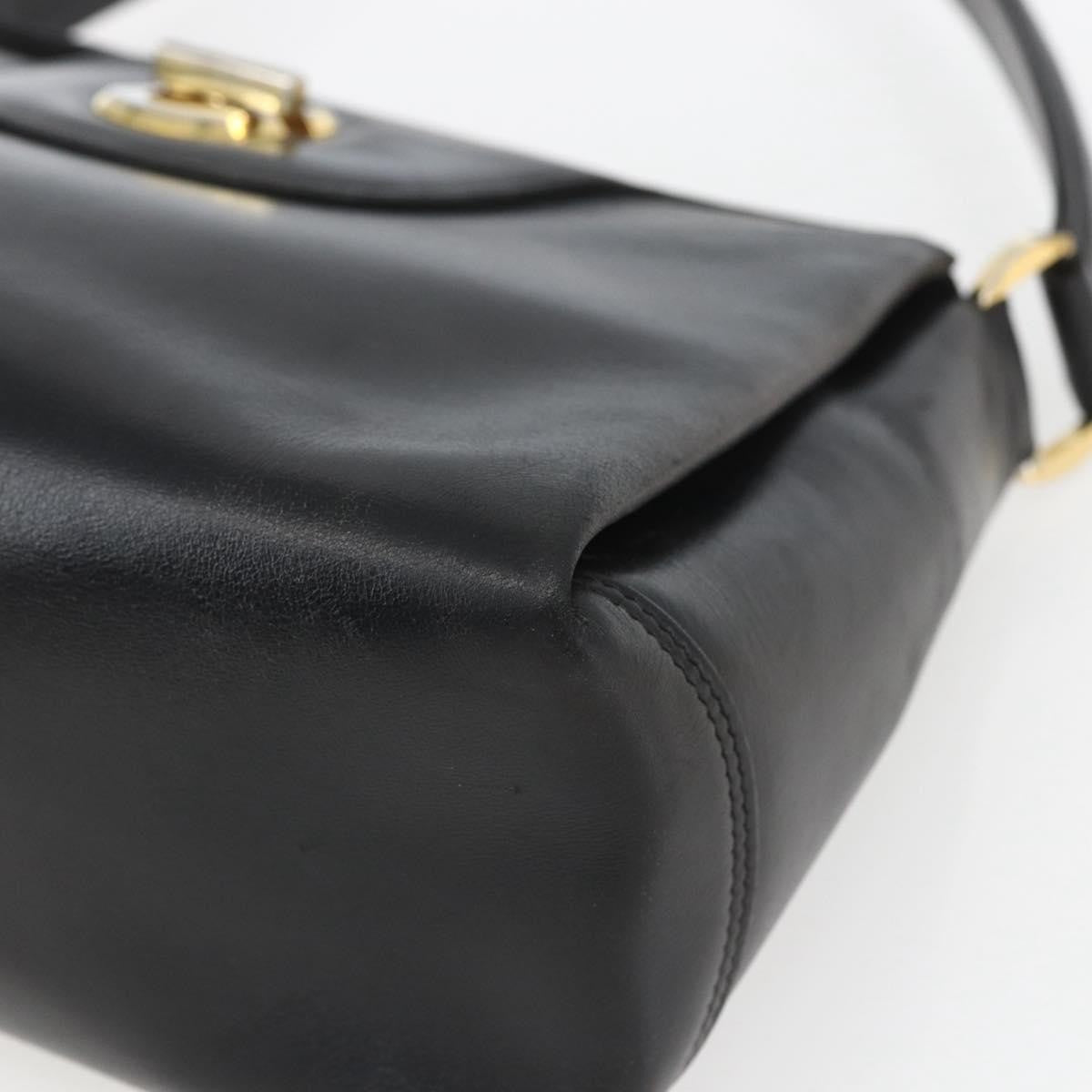 Gucci Vintage Leather Black Leather Handbag (Pre-Owned)