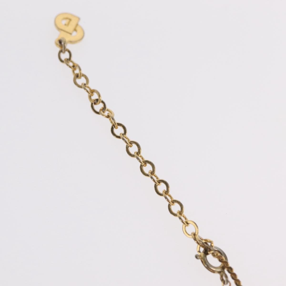 Christian Dior Vintage Cd Pendant Metal With Crystals Gold Metal Necklace Jewelry (Pre-Owned)