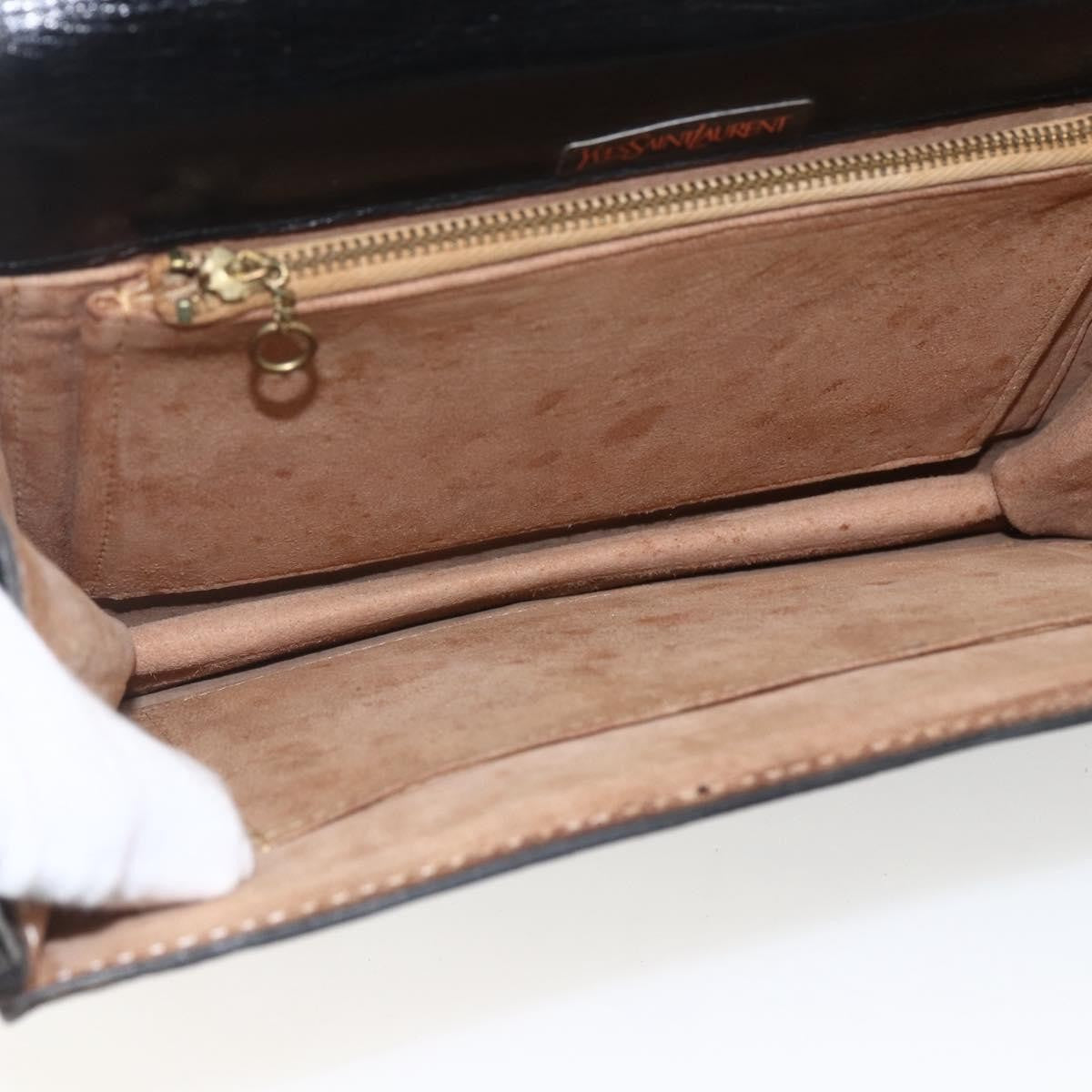 Saint Laurent Vintage Leather Black Leather Shoulder Bag Bag (Pre-Owned)