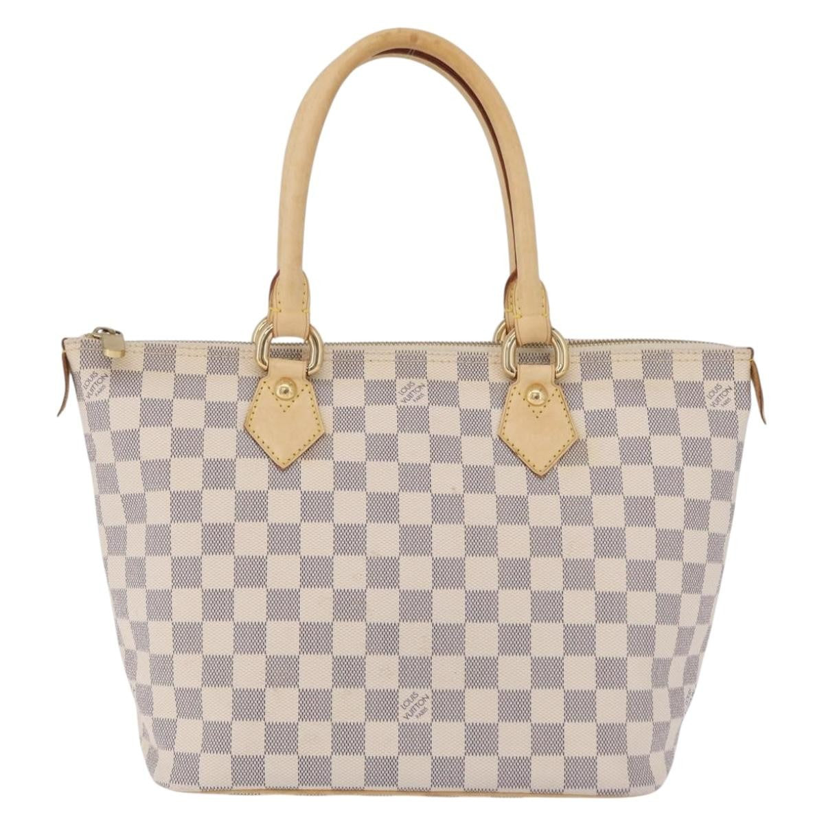 Louis Vuitton Saleya Damier White Canvas Handbag (Pre-Owned)