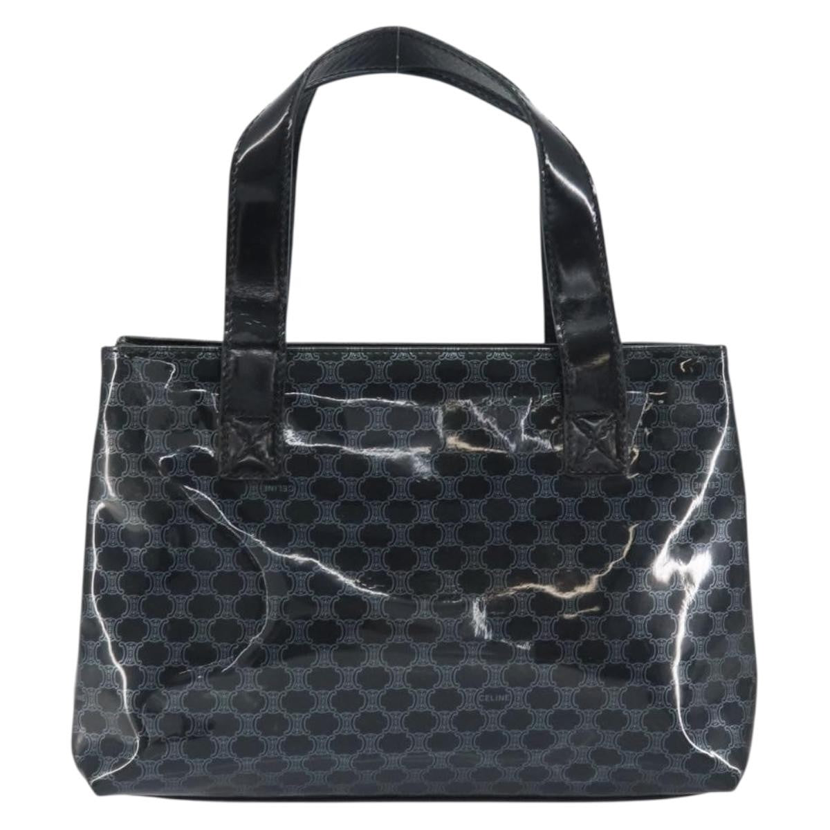Celine Vintage Macadam Shopper Tote Venyl Black Plastic Tote Bag Bag (Pre-Owned)