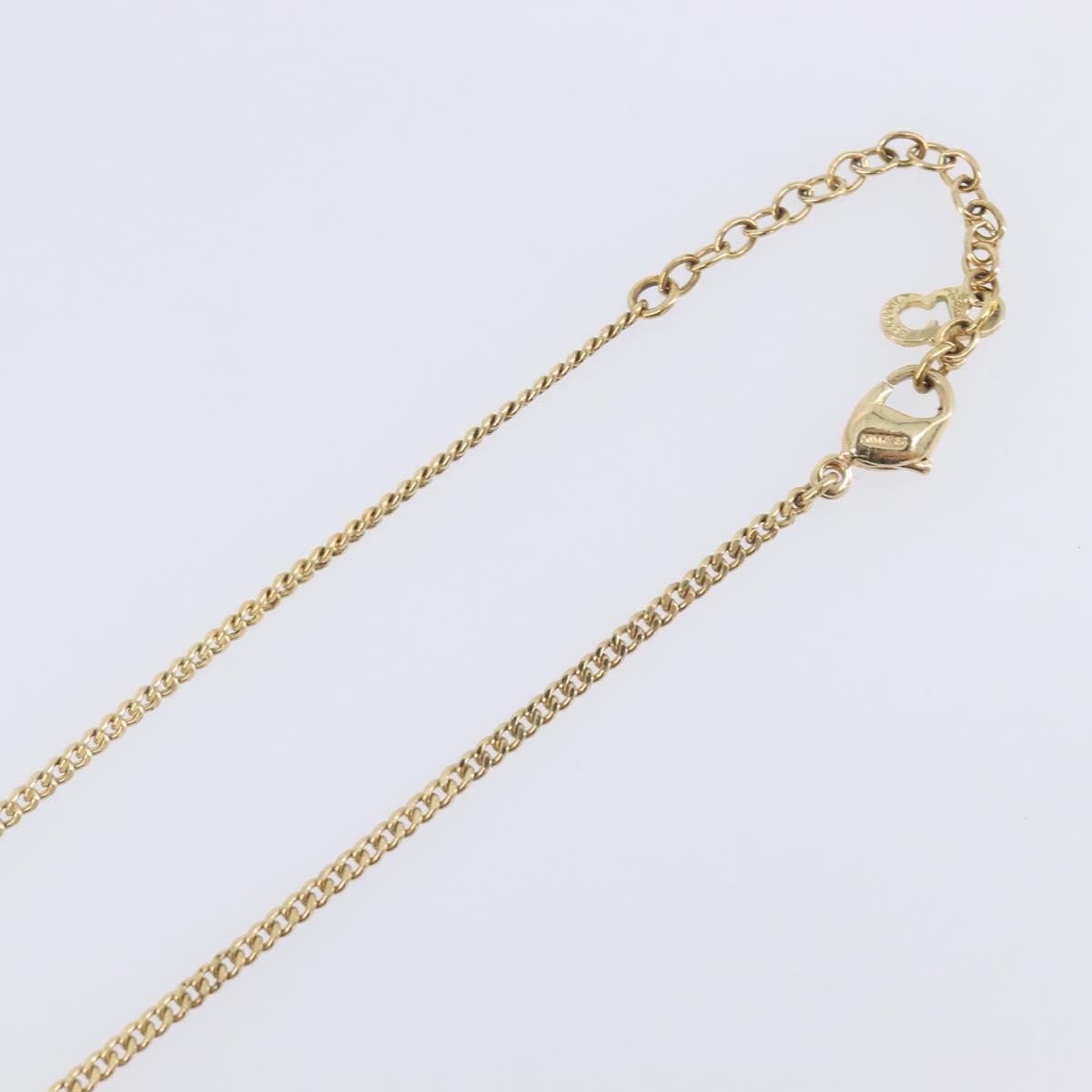 Christian Dior Vintage Logo Pendant Metal Gold Metal Necklace Jewelry (Pre-Owned)