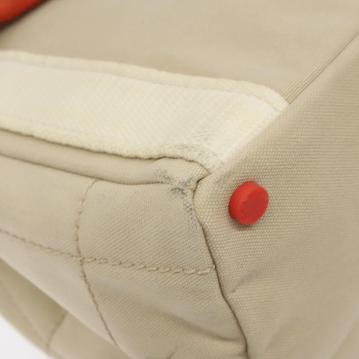 Chanel Chocolate Bar Coco Mark Canvas Beige Canvas Handbag (Pre-Owned)