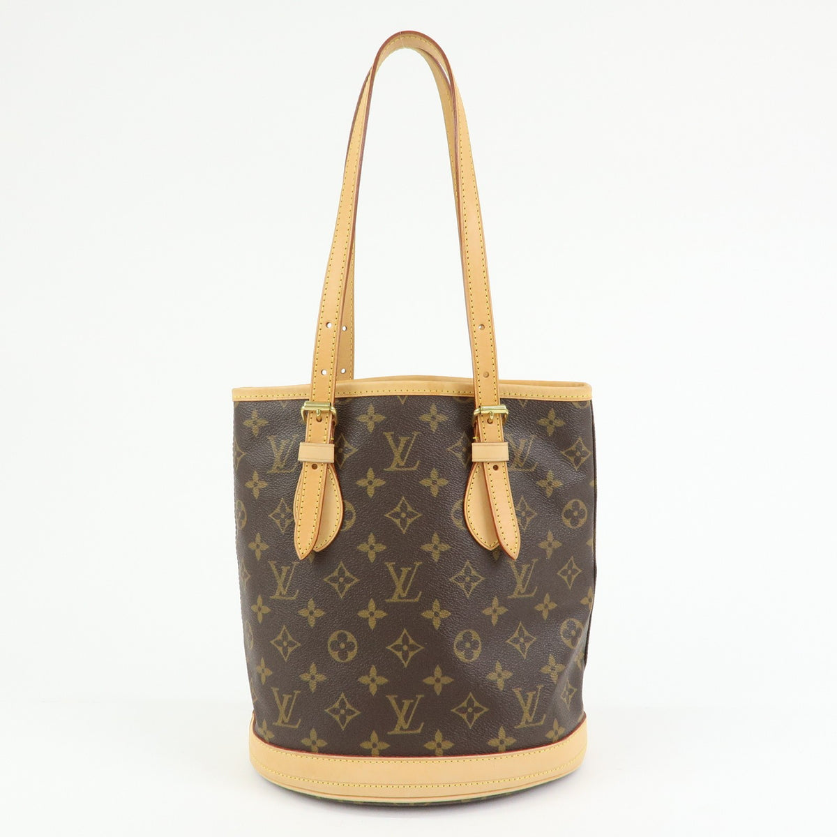 Louis Vuitton Petit Bucket Monogram Canvas Brown Canvas Handbag (Pre-Owned)
