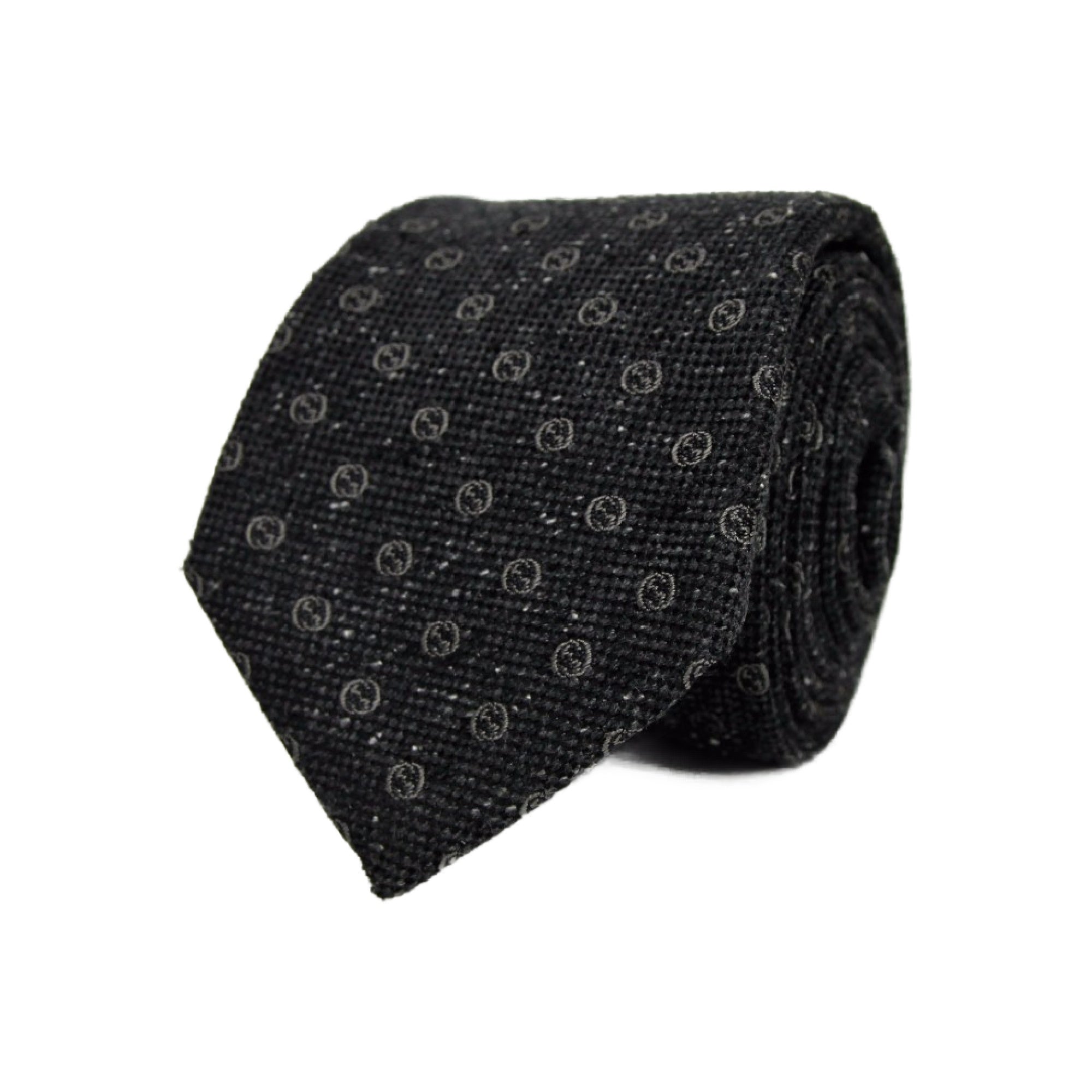 Gucci Men's GG Silk Jacquard Grey Tie (Pre-Owned)