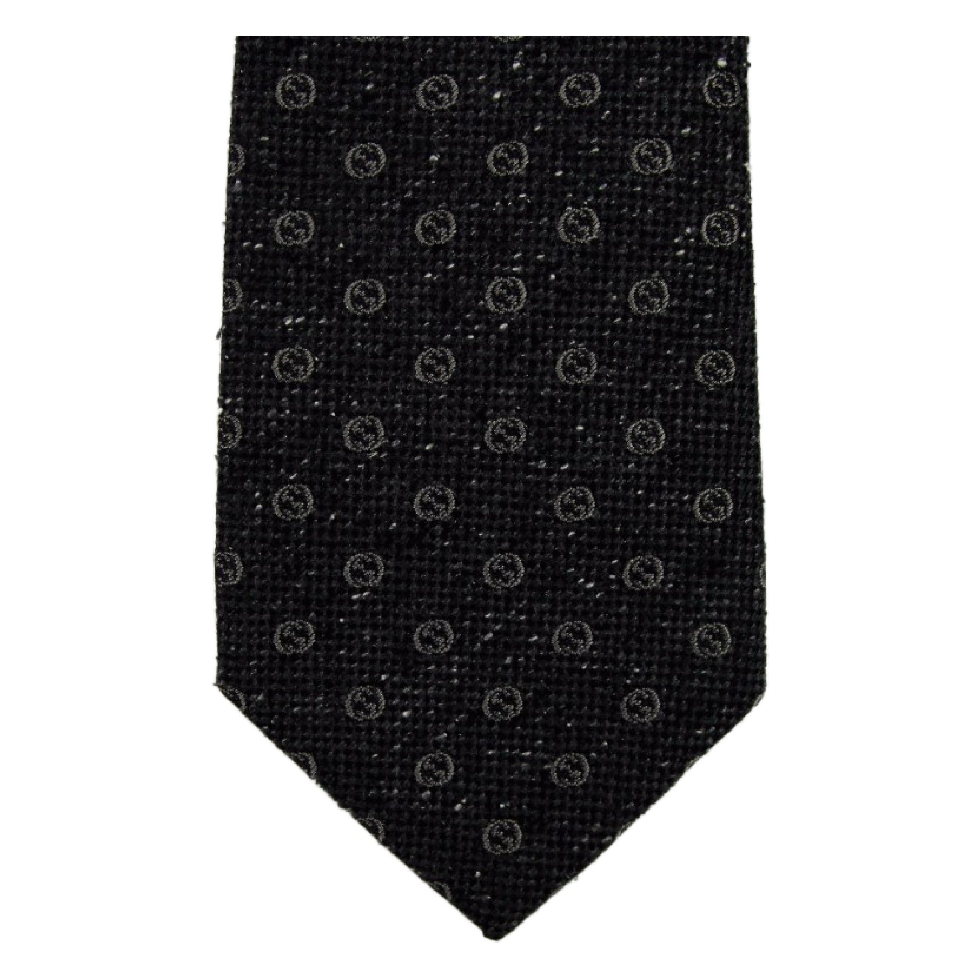Gucci Men's GG Silk Jacquard Grey Tie (Pre-Owned)