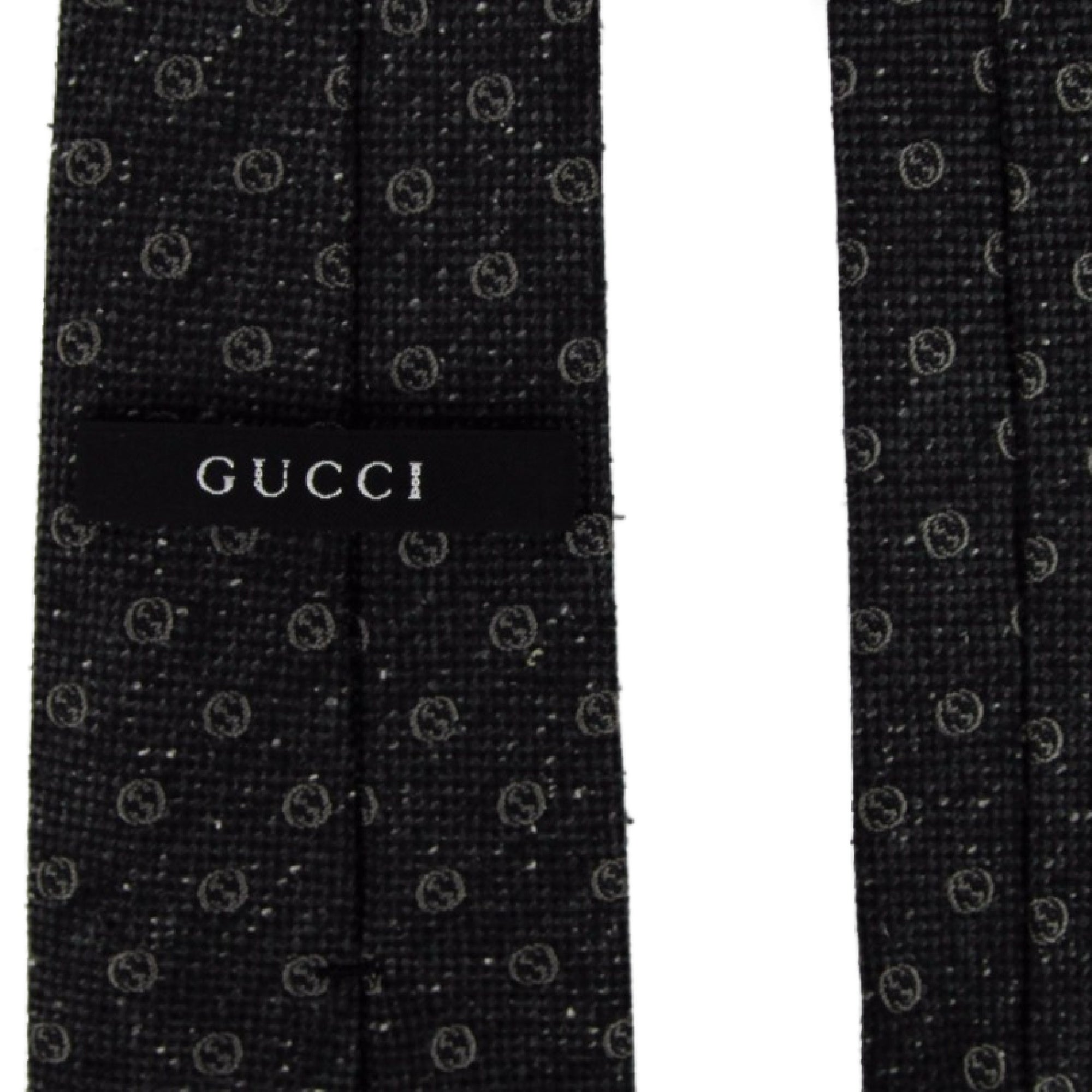 Gucci Men's GG Silk Jacquard Grey Tie (Pre-Owned)