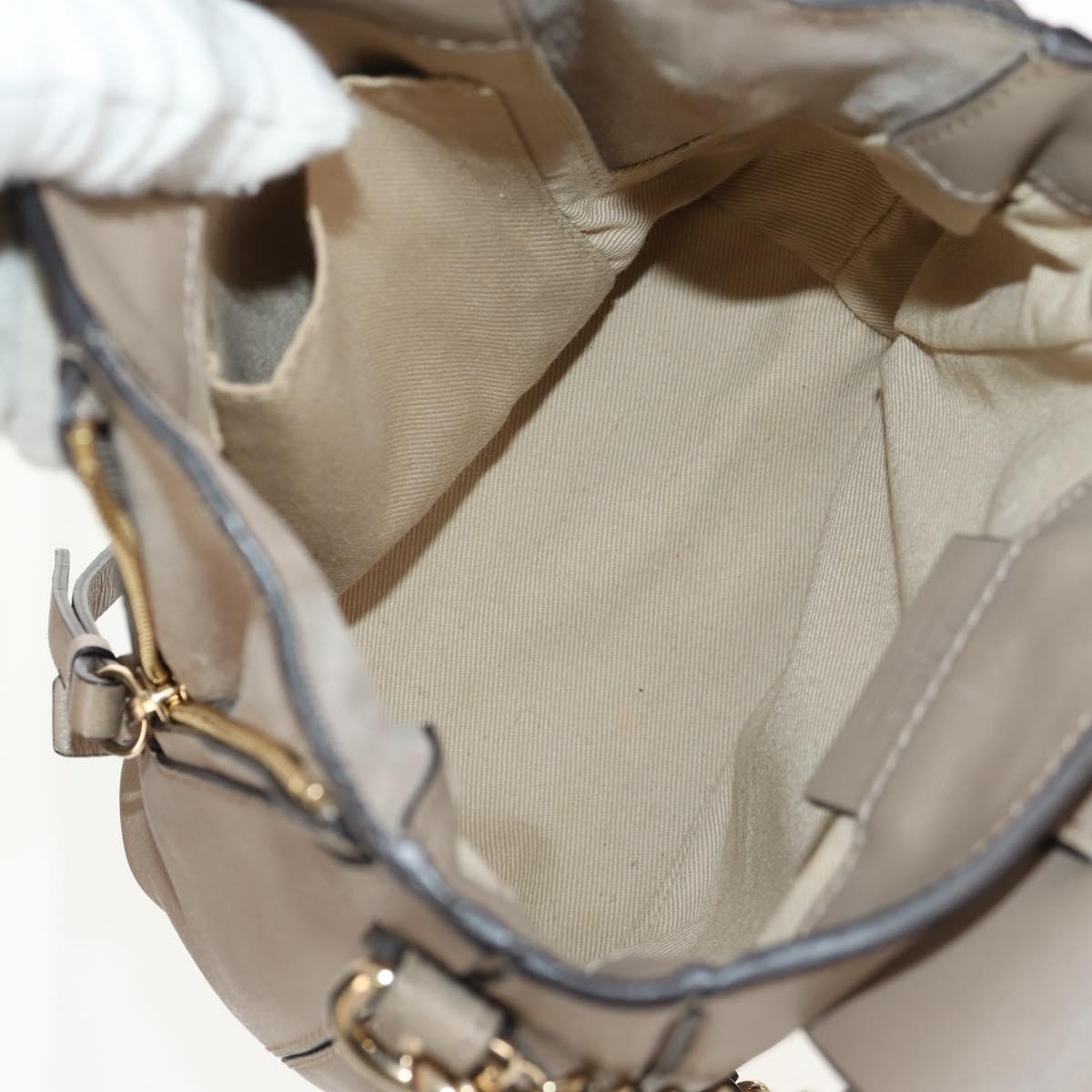 Chloe Faye Leather And Suede Gray Leather Backpack Bag (Pre-Owned)