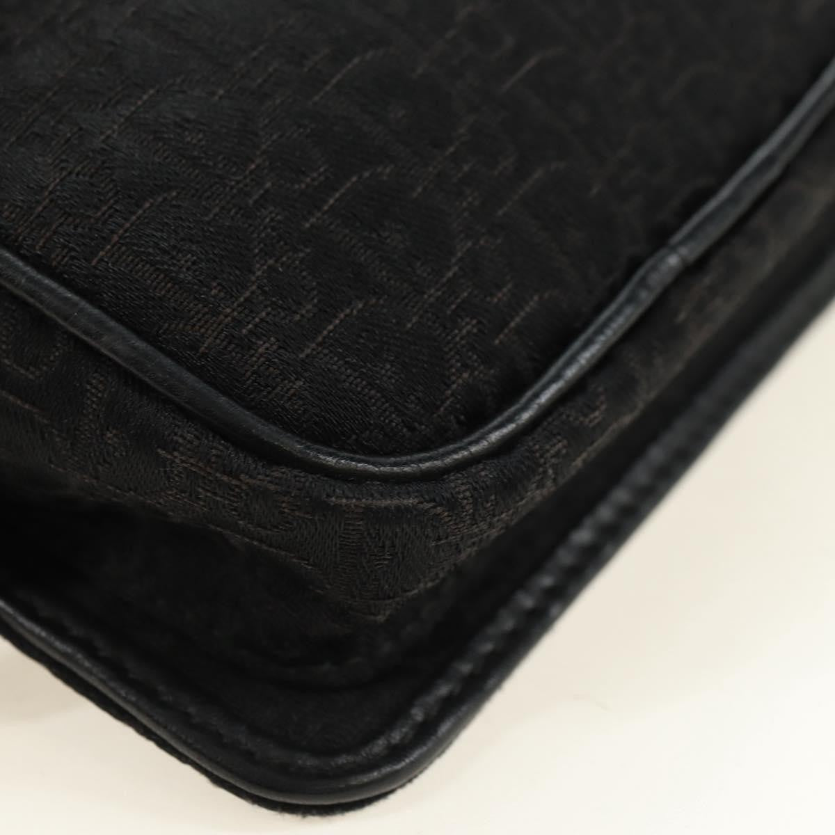 Christian Dior Vintage Street Chic Belt Diorissimo Canvas Black Canvas Handbag (Pre-Owned)