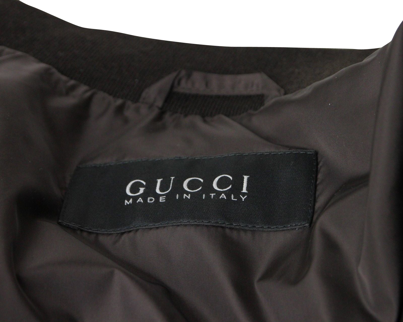 Gucci Men's Bomber Brown Polyamide Leopard Print Jacket
