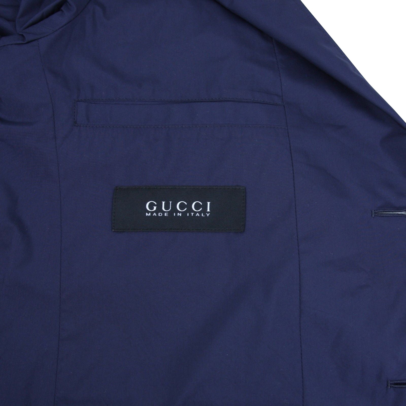 Gucci Men's Light Weight Navy Blue Polyester Techno Jacket (G 52 R / US 42 R)