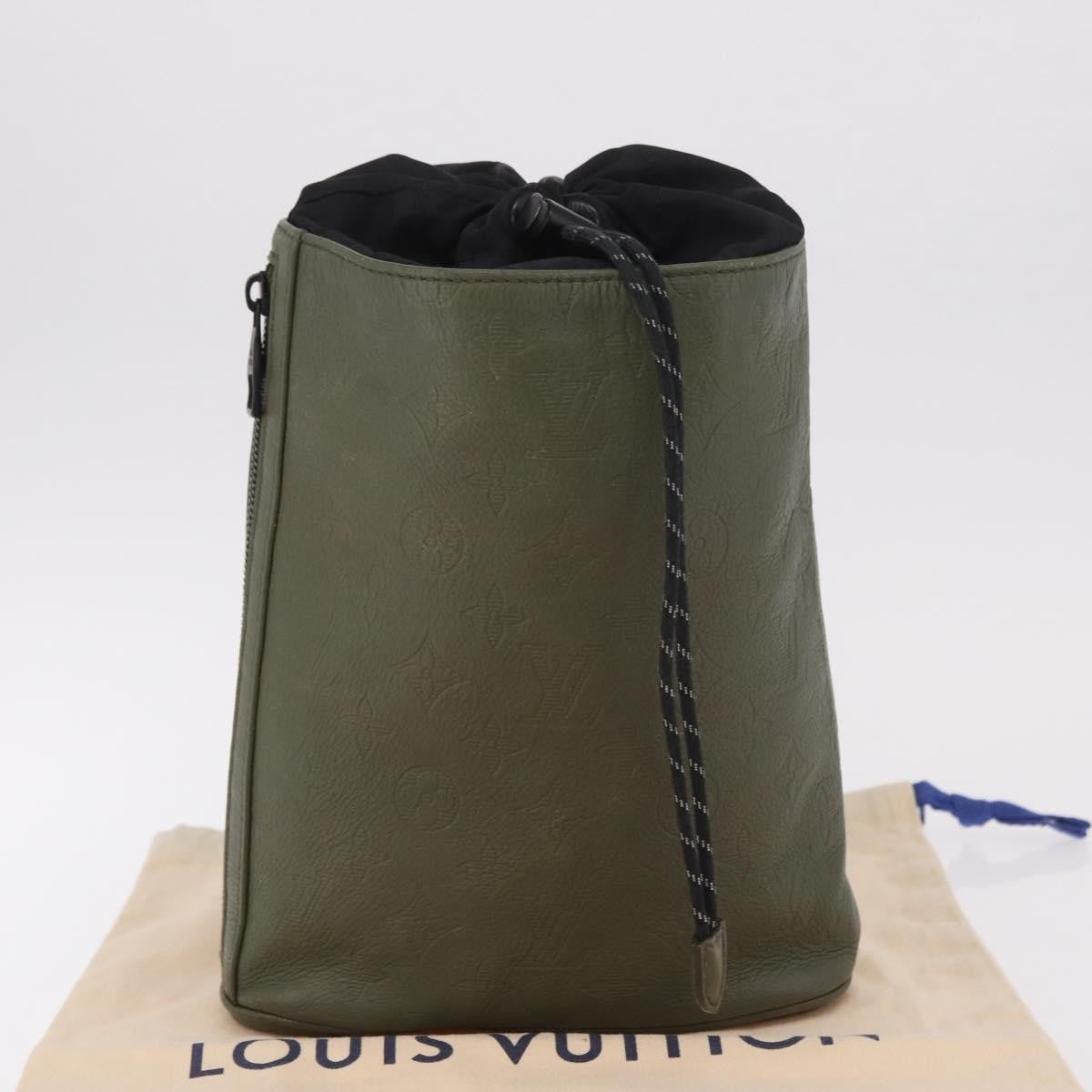 Louis Vuitton Chalk Sling Monogram Shadow Leather Green Canvas Shoulder Bag Bag (Pre-Owned)