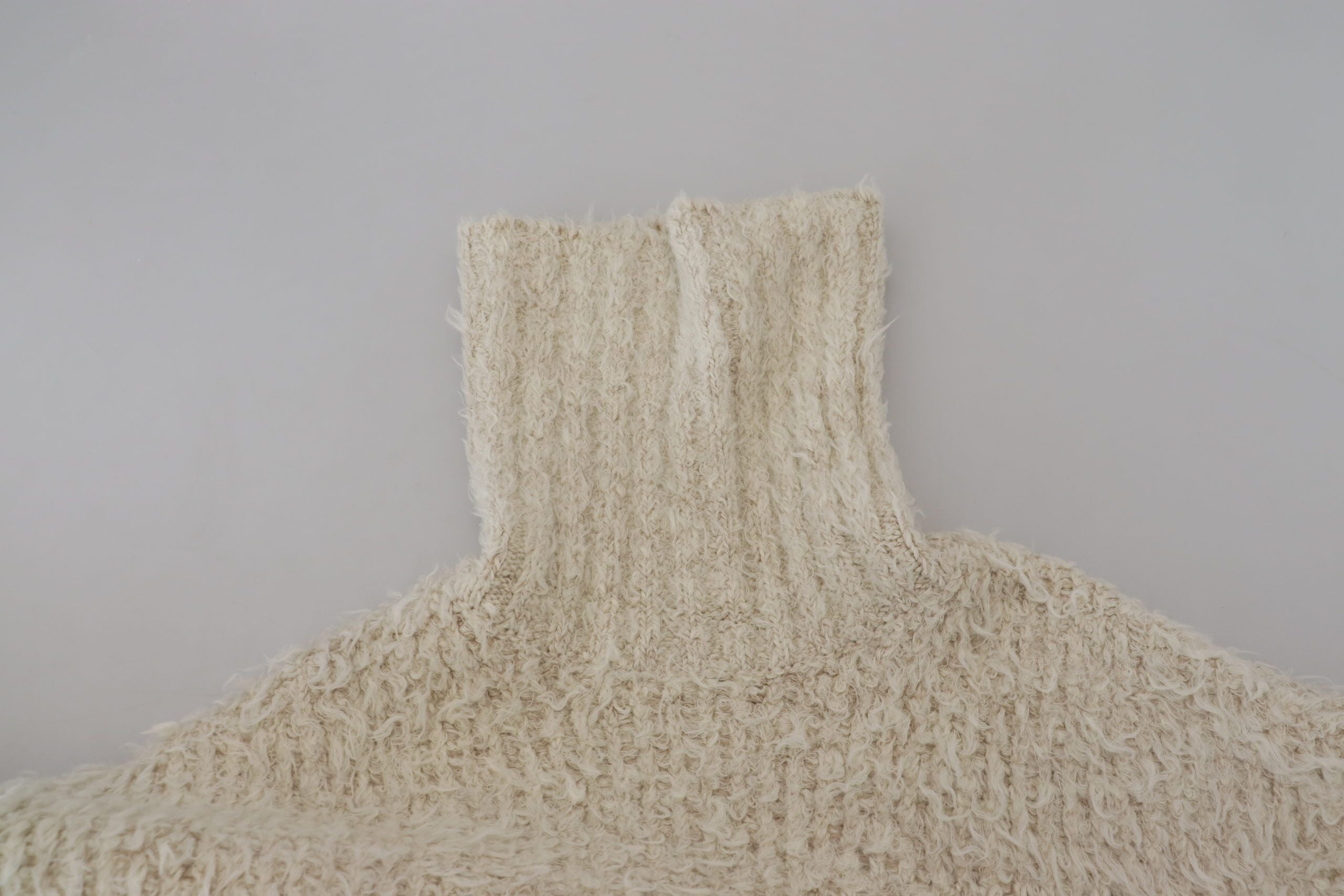 Dolce & Gabbana Cream Wool Knit Turtleneck Pullover Men's Sweater