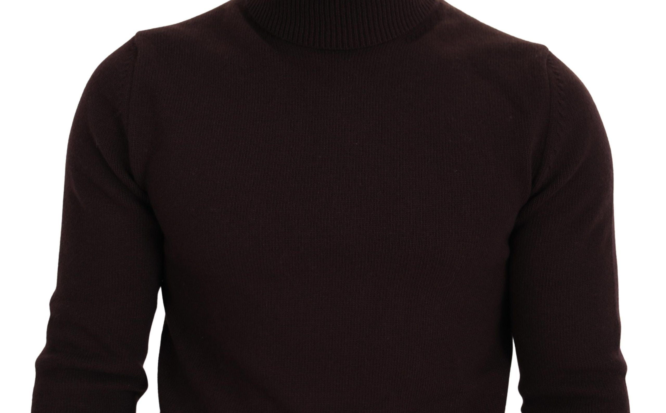 Dolce & Gabbana Brown Wool Turtle Neck Pullover Men's Sweater