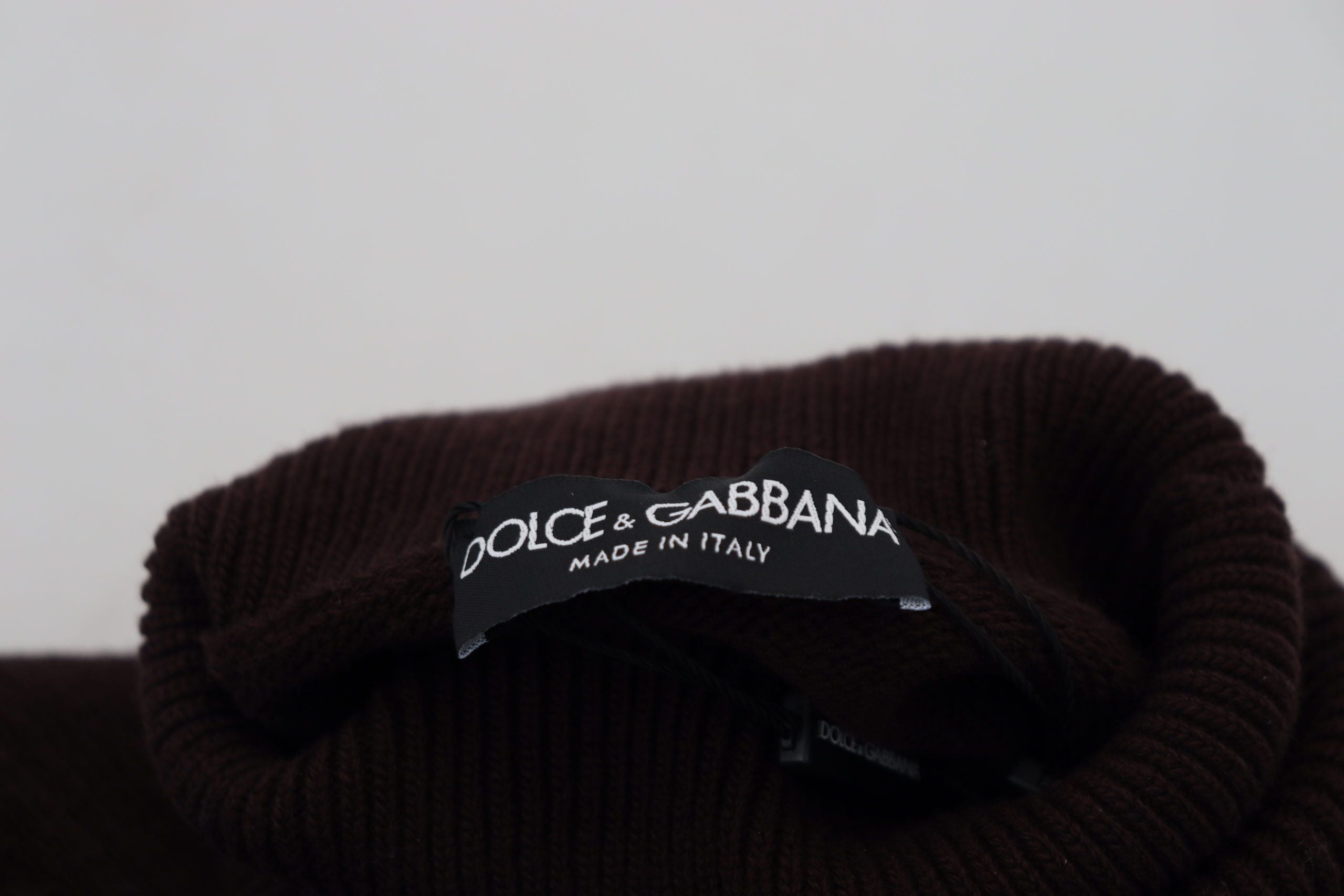 Dolce & Gabbana Brown Wool Turtle Neck Pullover Men's Sweater