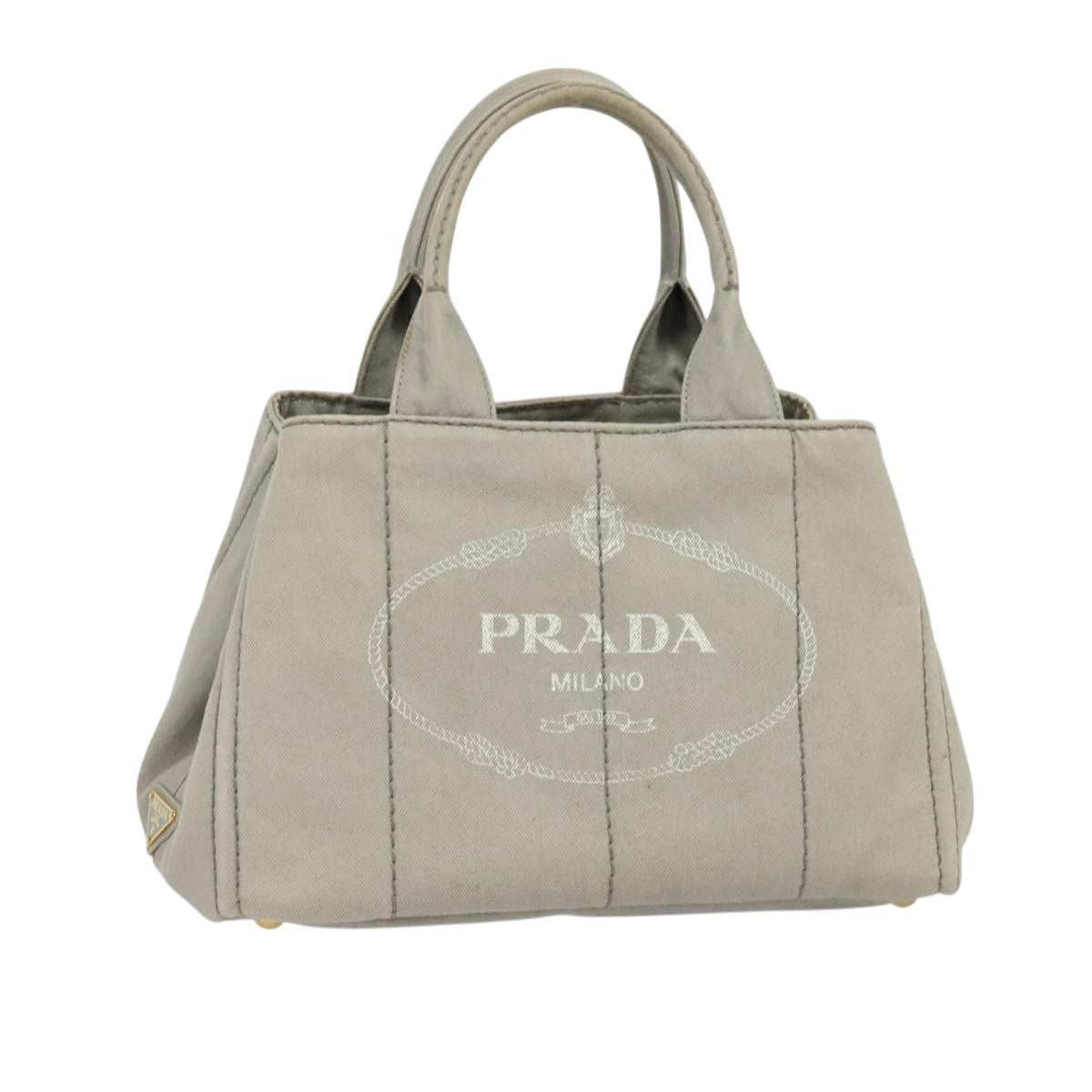 Prada Canapa Tote Canvas Gray Canvas Bag (Pre-Owned)