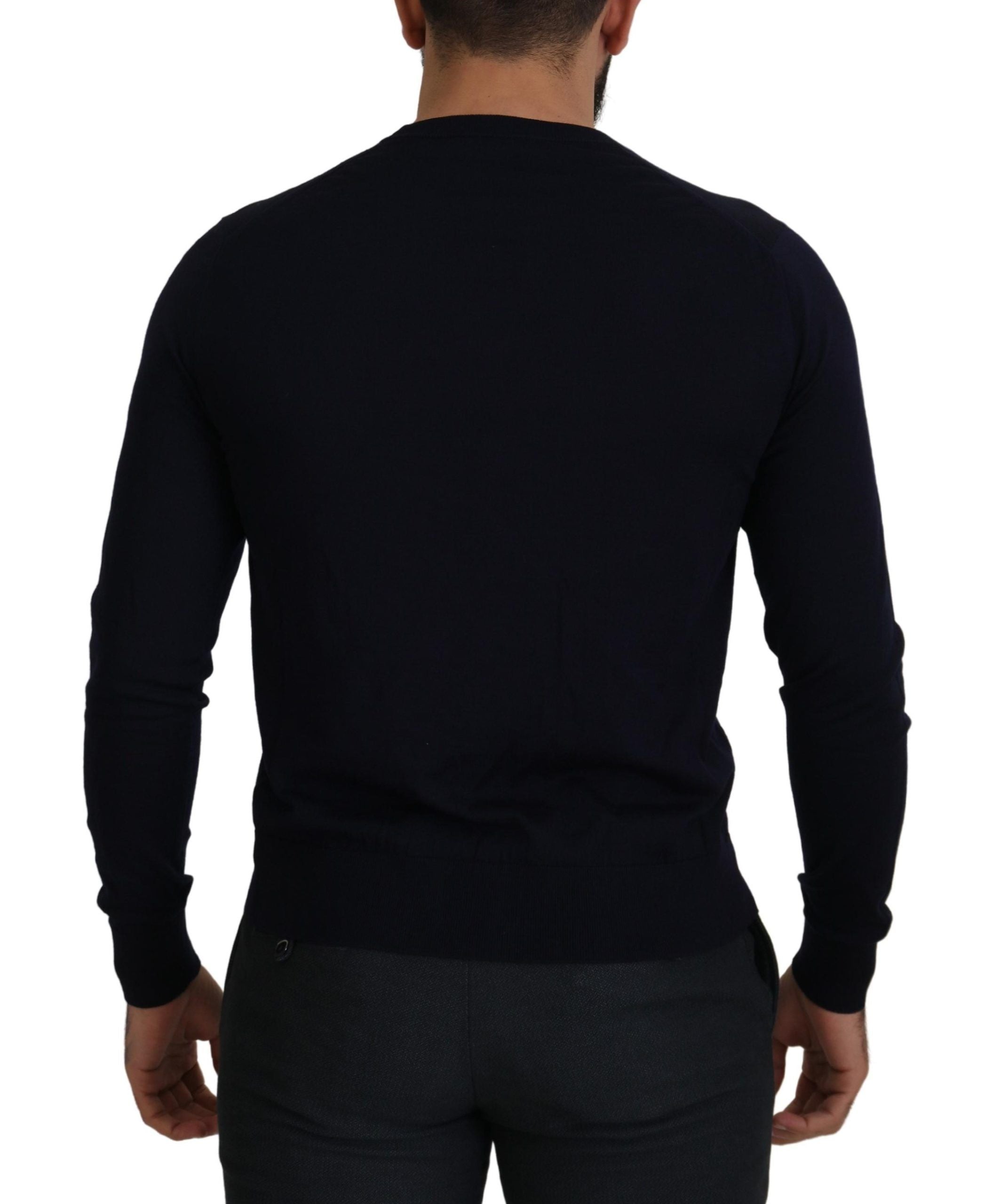 Dolce & Gabbana Blue Wool STAFF Down Cardigan Men's Sweater