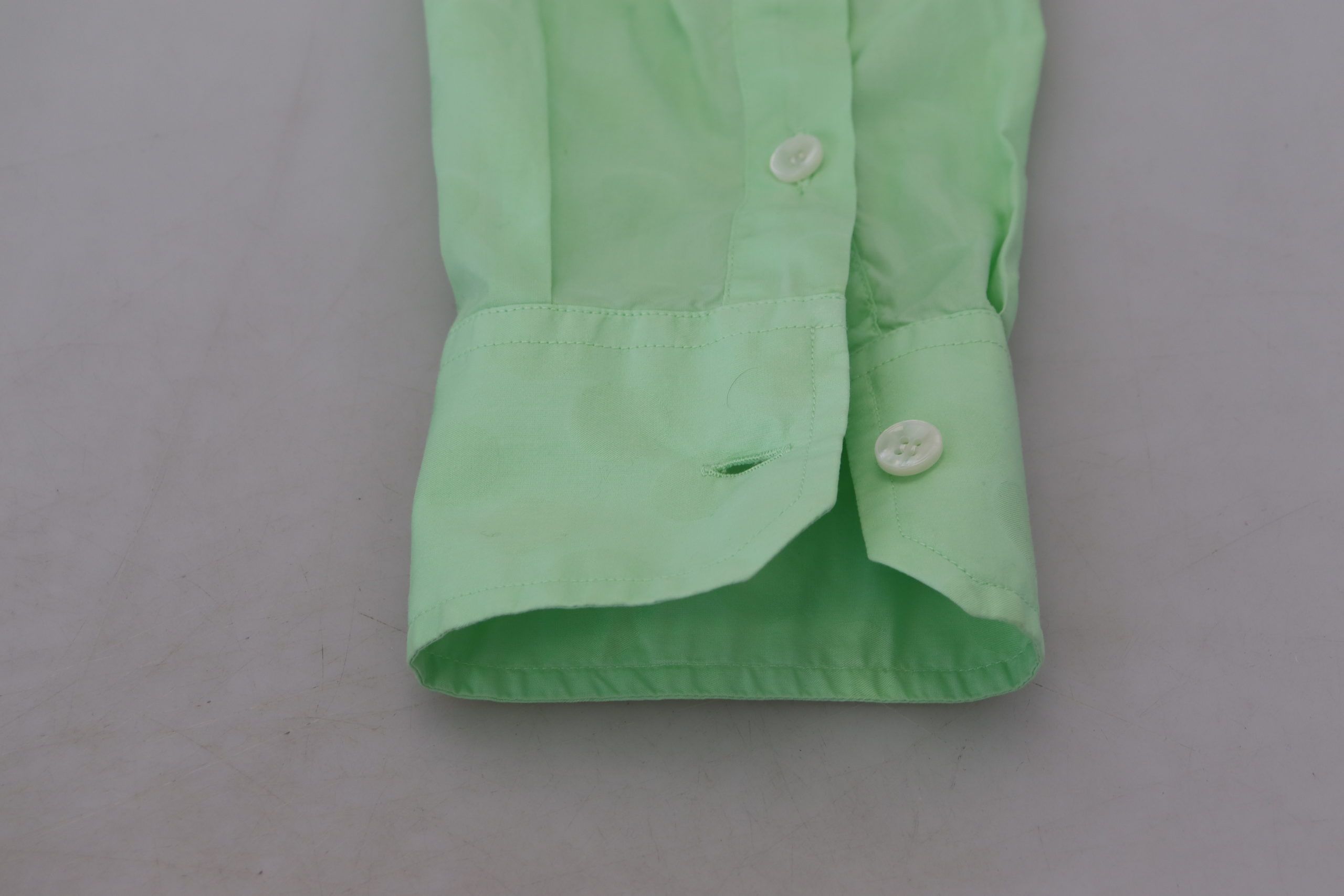 Dolce & Gabbana Mint Green Long Sleeves Button Down Men's Shirt