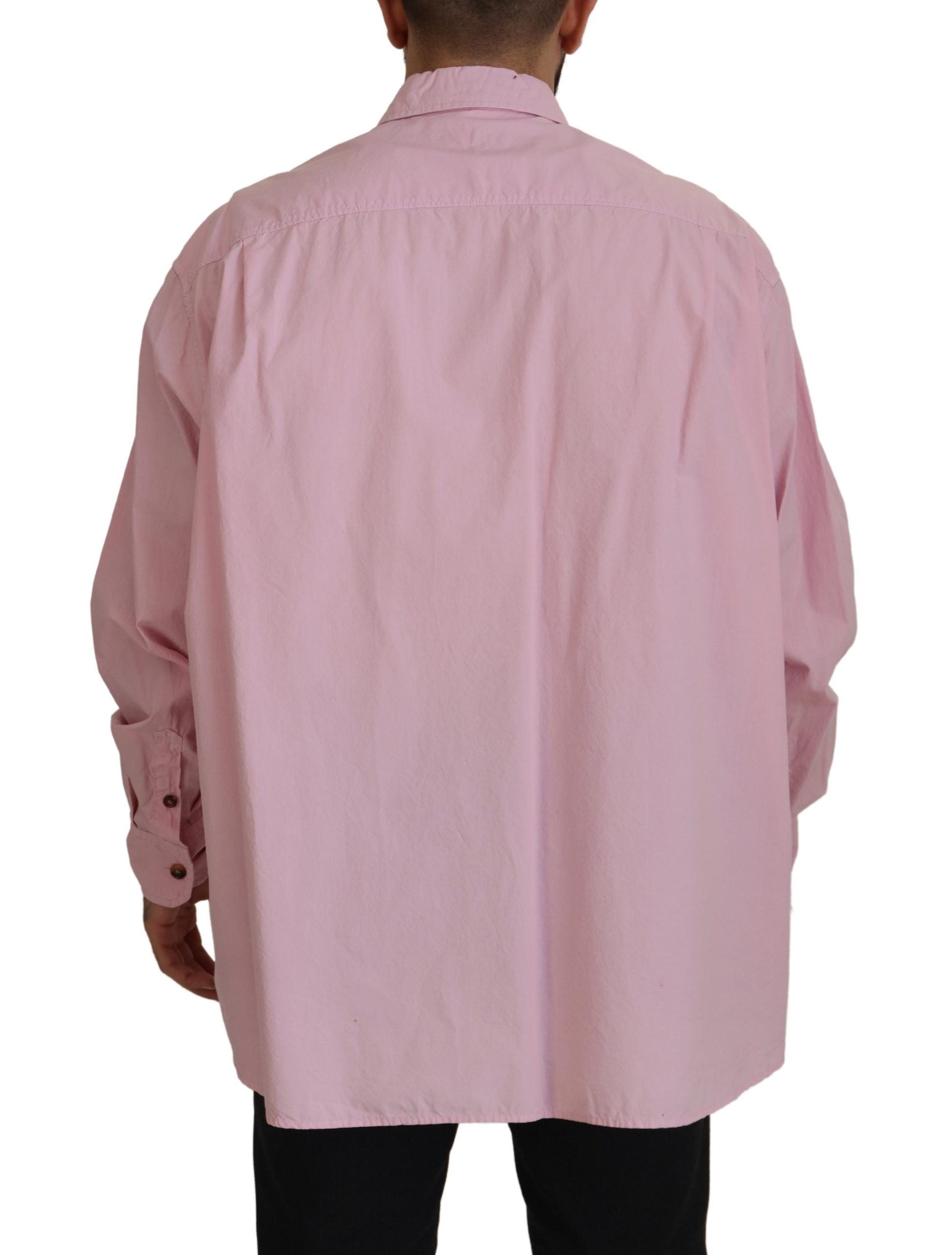 Dolce & Gabbana Pink Casual Button Down Long Sleeves Men's Shirt