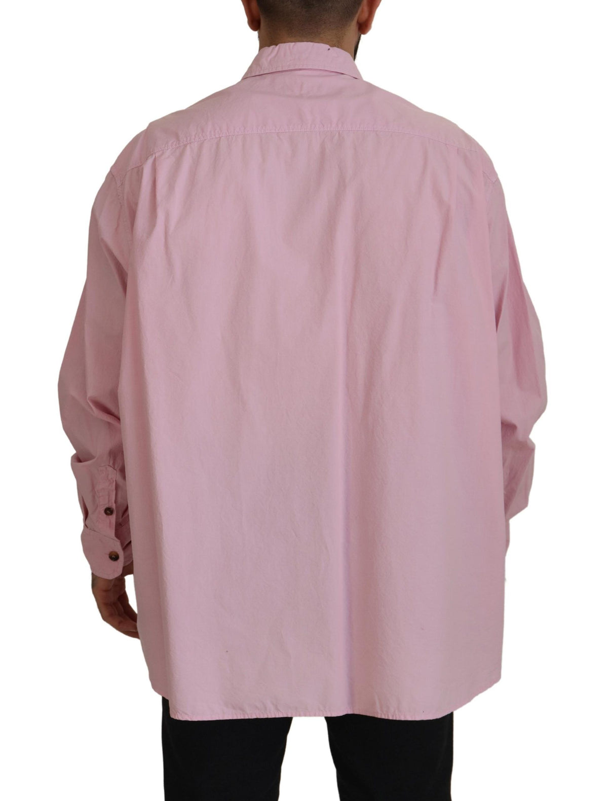 Dolce & Gabbana Pink Casual Button Down Long Sleeves Men's Shirt