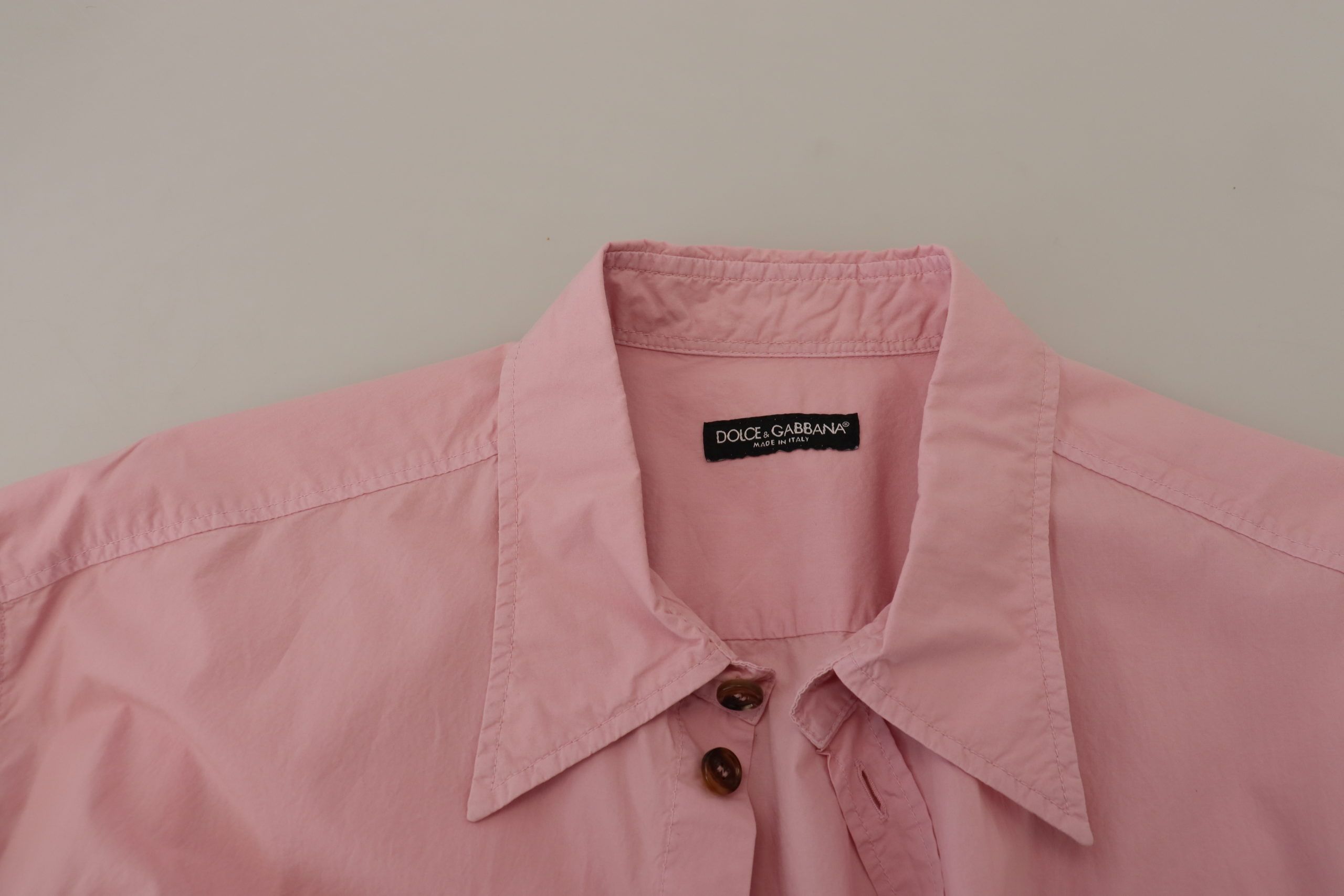 Dolce & Gabbana Pink Casual Button Down Long Sleeves Men's Shirt