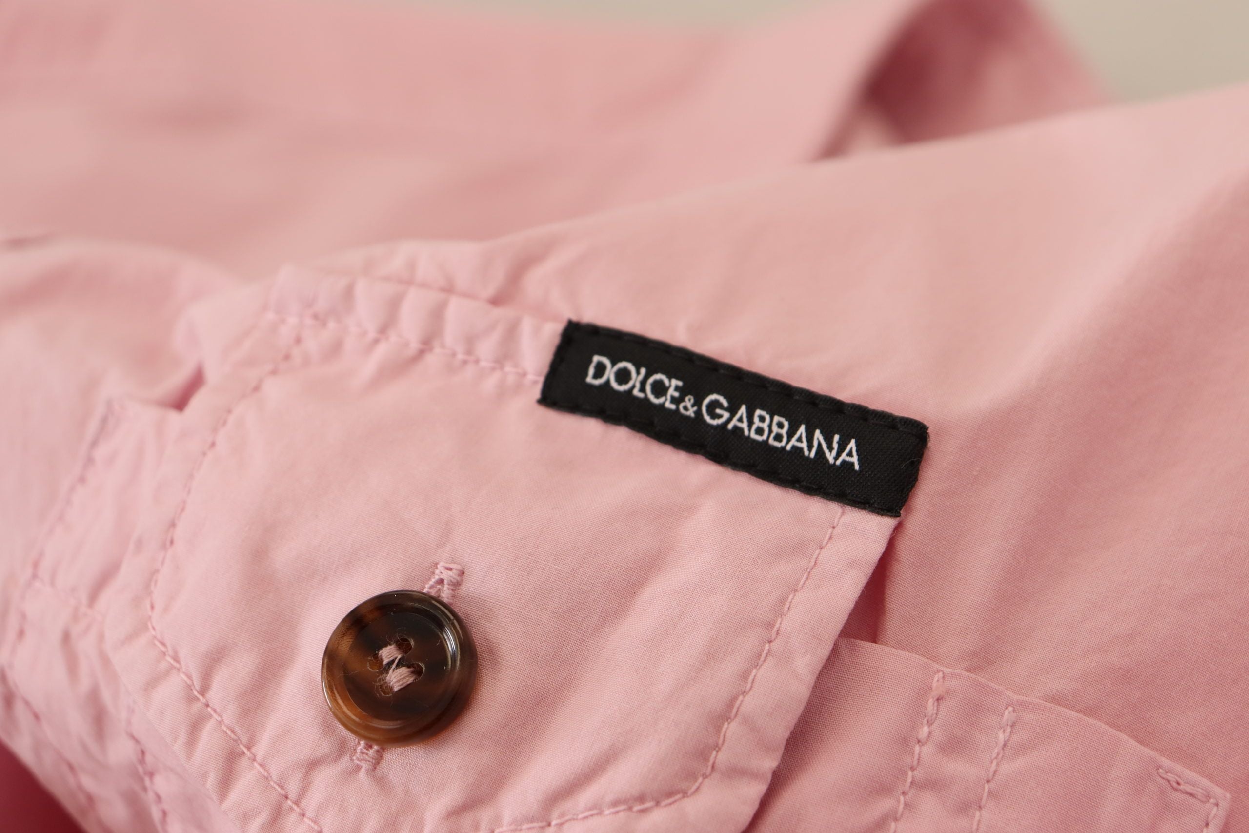 Dolce & Gabbana Pink Casual Button Down Long Sleeves Men's Shirt