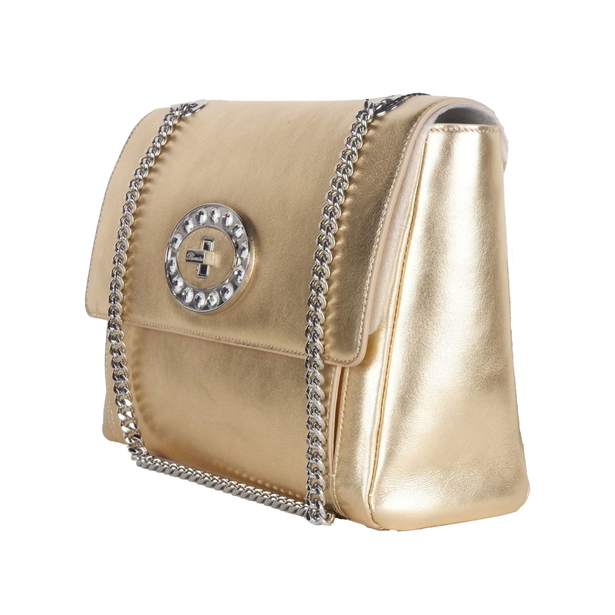 Blumarine Blumarine Gold Leather Shoulder Women Women's Bag (Pre-Owned)