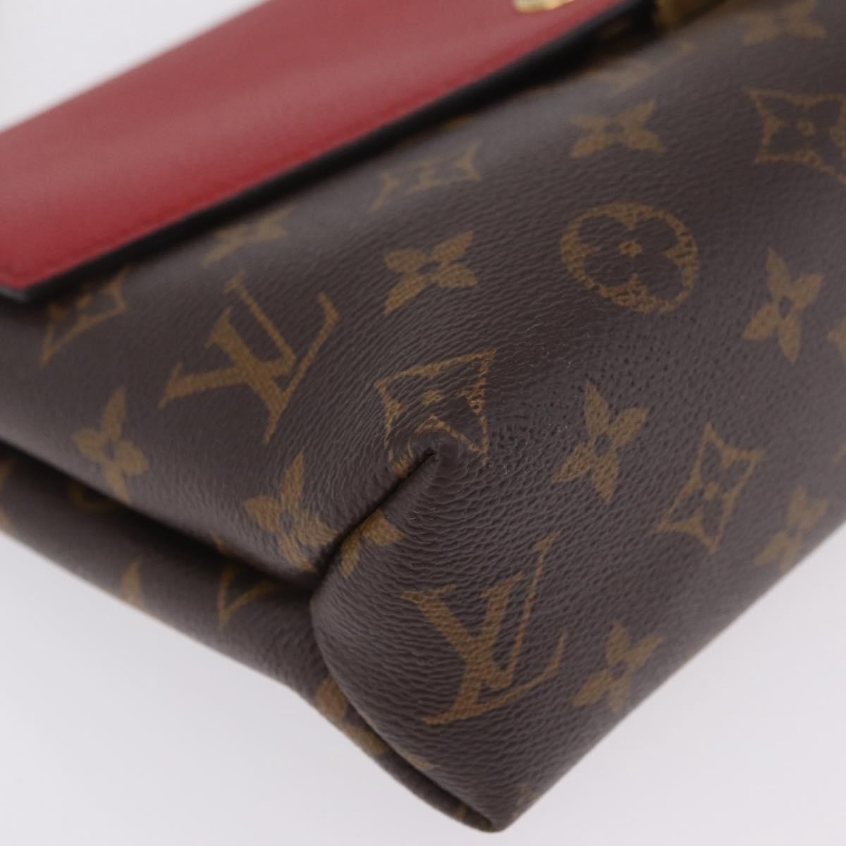 Louis Vuitton Saint Placide Monogram Canvas And Leather Brown Canvas Handbag (Pre-Owned)