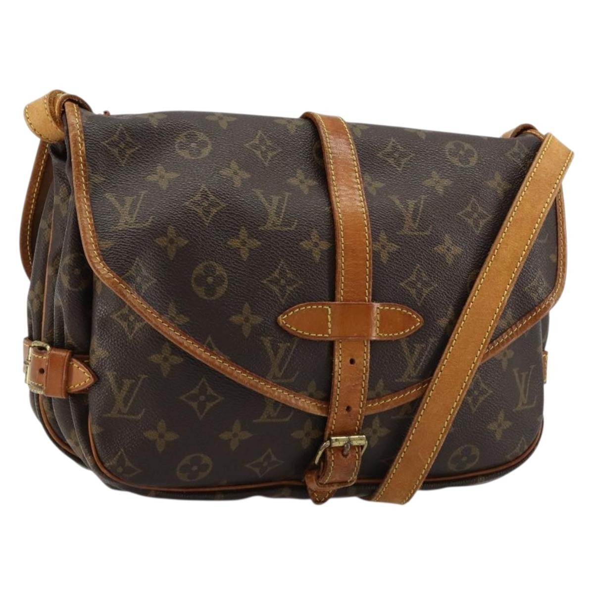 Louis Vuitton Saumur Monogram Canvas Brown Canvas Shoulder Bag Bag (Pre-Owned)