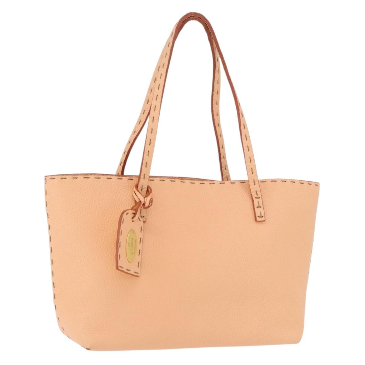 Fendi Selleria Carla Leather Orange Leather Tote Bag Bag (Pre-Owned)