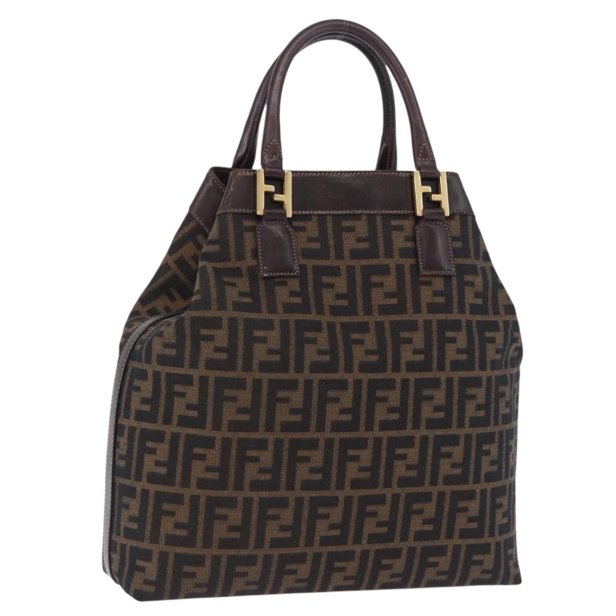 Fendi Vintage Zucca Zucca Canvas Brown Canvas Handbag (Pre-Owned)