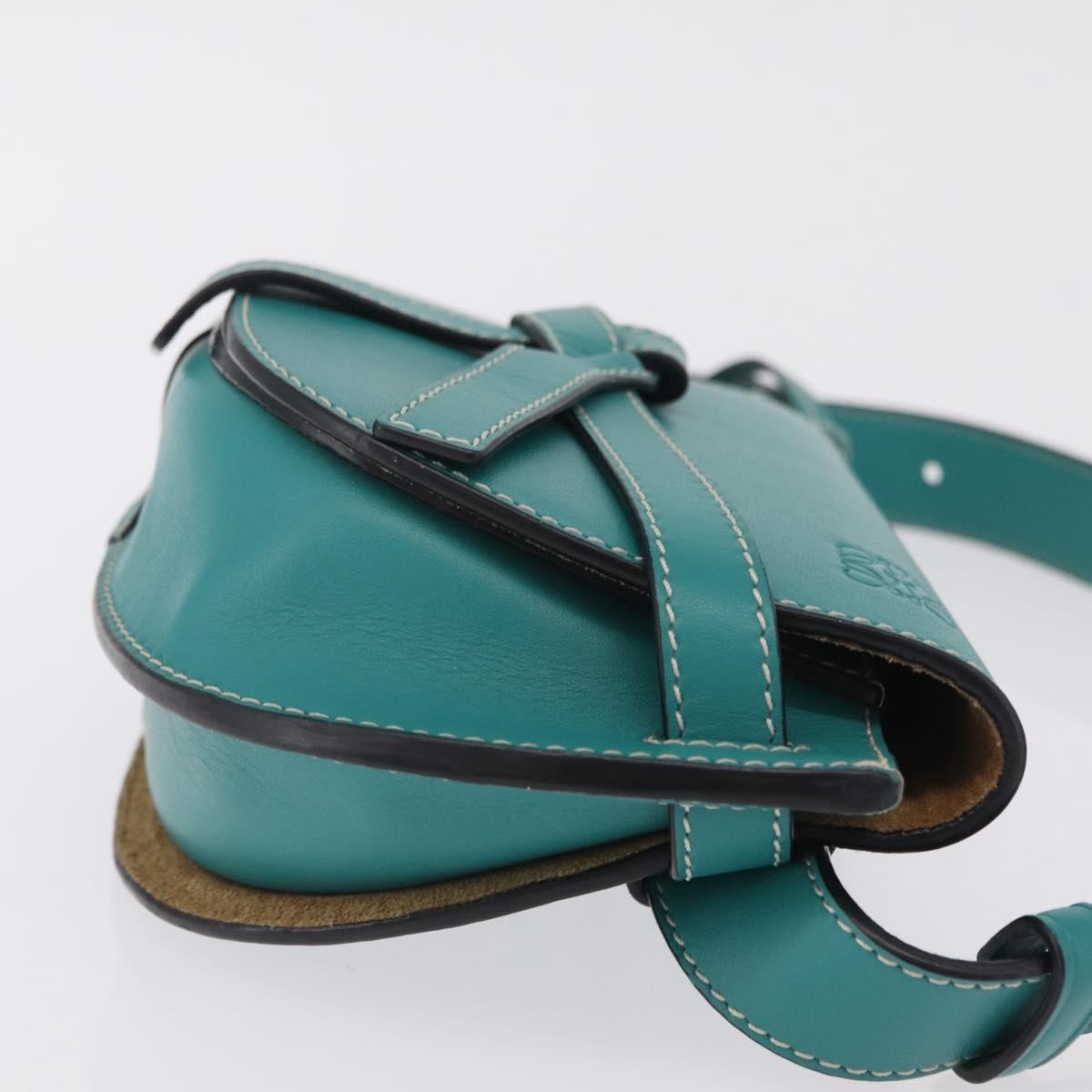 Loewe Gate Belt Leather Green Leather Handbag (Pre-Owned)