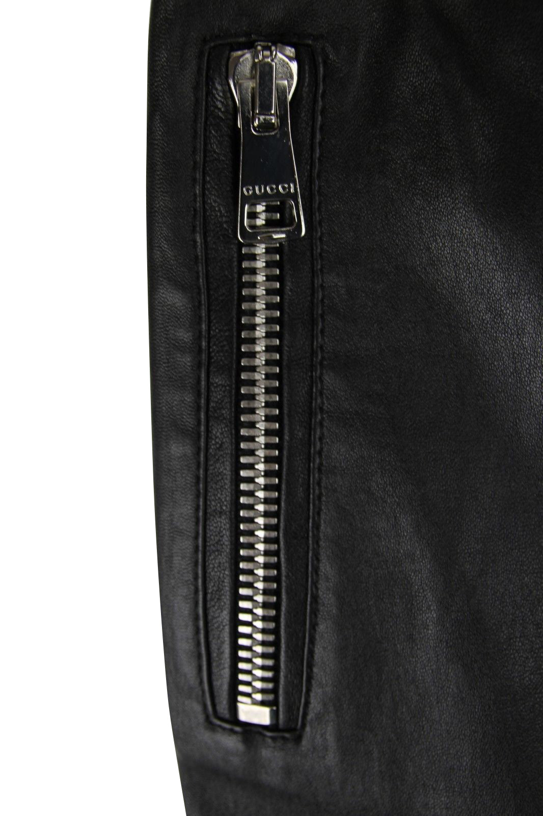 Gucci Women's Leggings Black Lamb Leather Stretch Pants