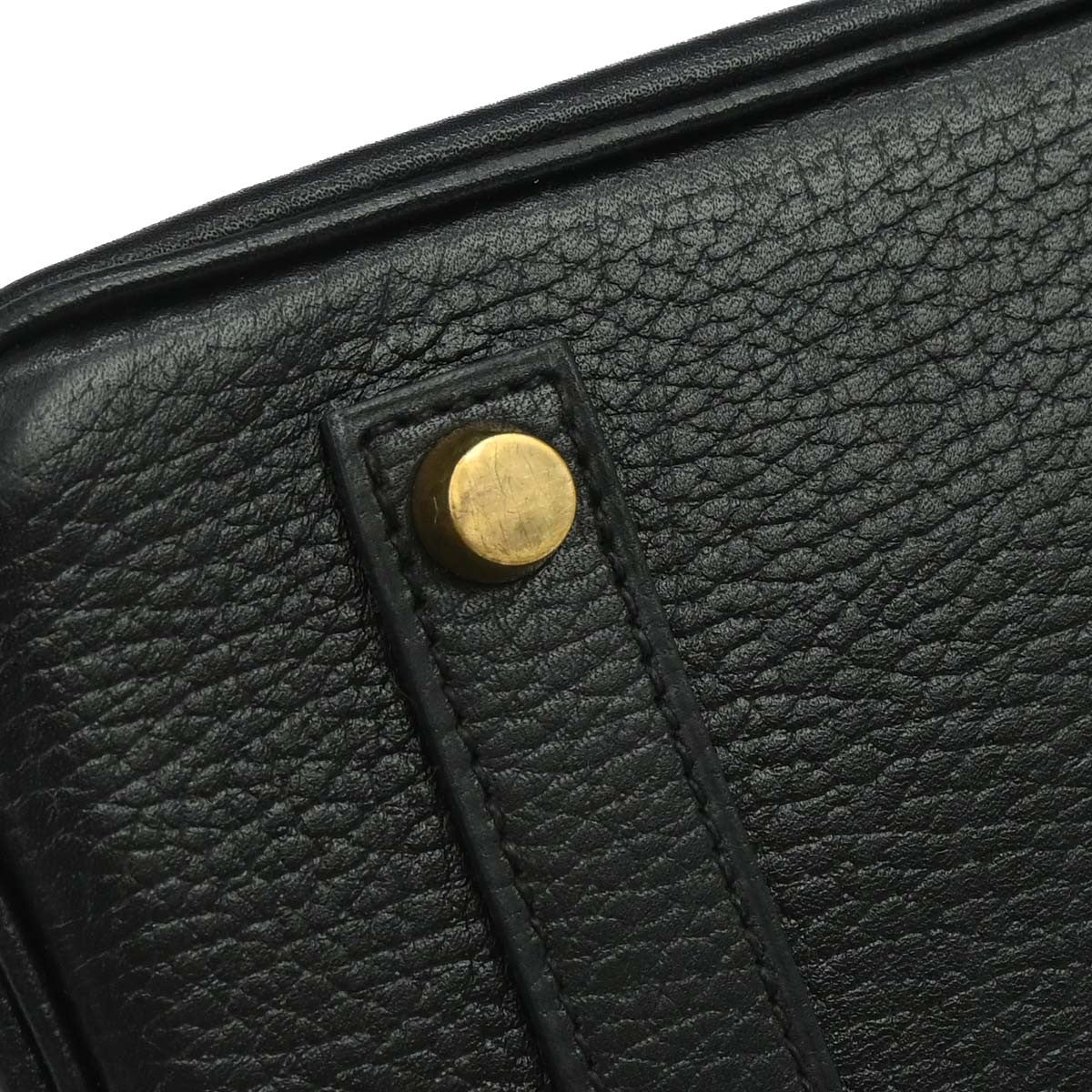 Hermes Birkin Black Ardennes With Gold Hardware Black Leather Handbag (Pre-Owned)