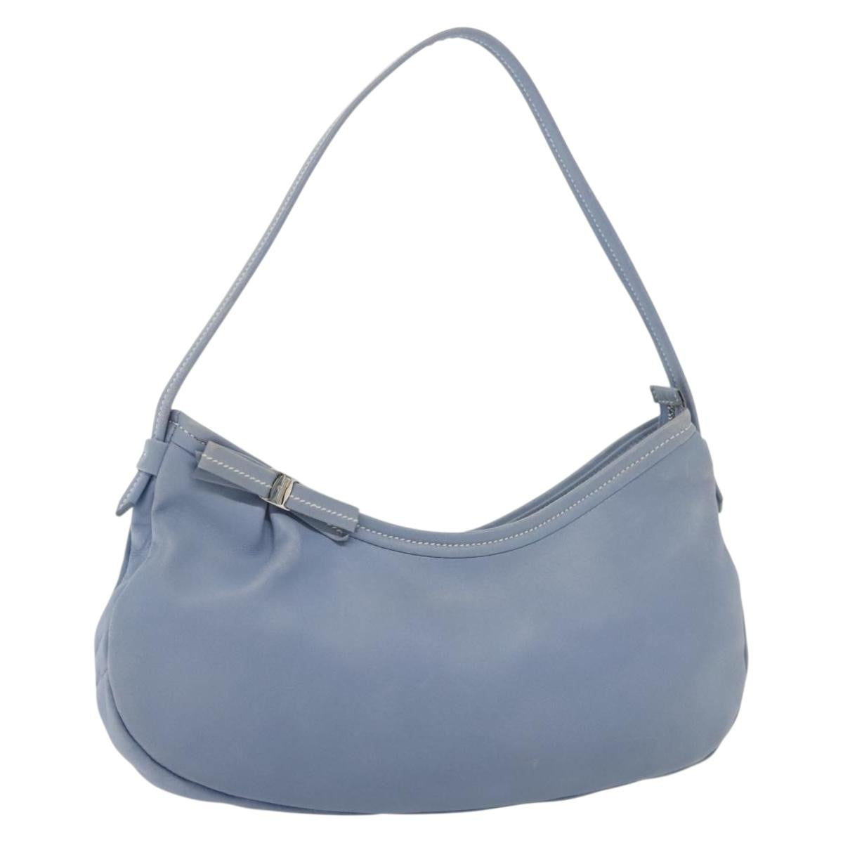 Salvatore Ferragamo Vala Leather Blue Leather Shoulder Bag Bag (Pre-Owned)