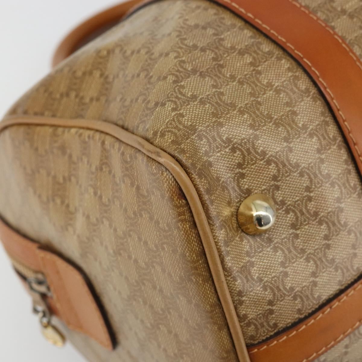 Celine Vintage Macadam Canvas And Leather Beige Canvas Handbag (Pre-Owned)