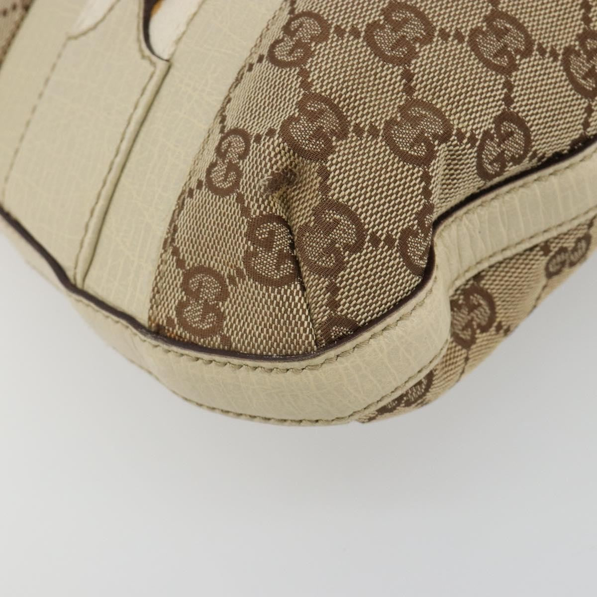 Gucci Hasler Hobo Gg Canvas Beige Canvas Shoulder Bag Bag (Pre-Owned)