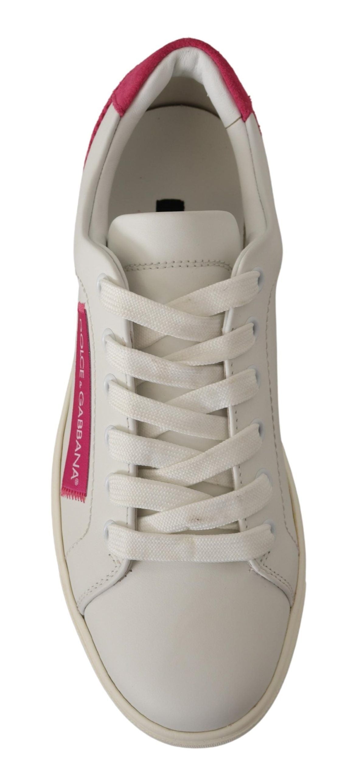 Dolce & Gabbana Elegant White Leather Low-Top Women's Sneakers