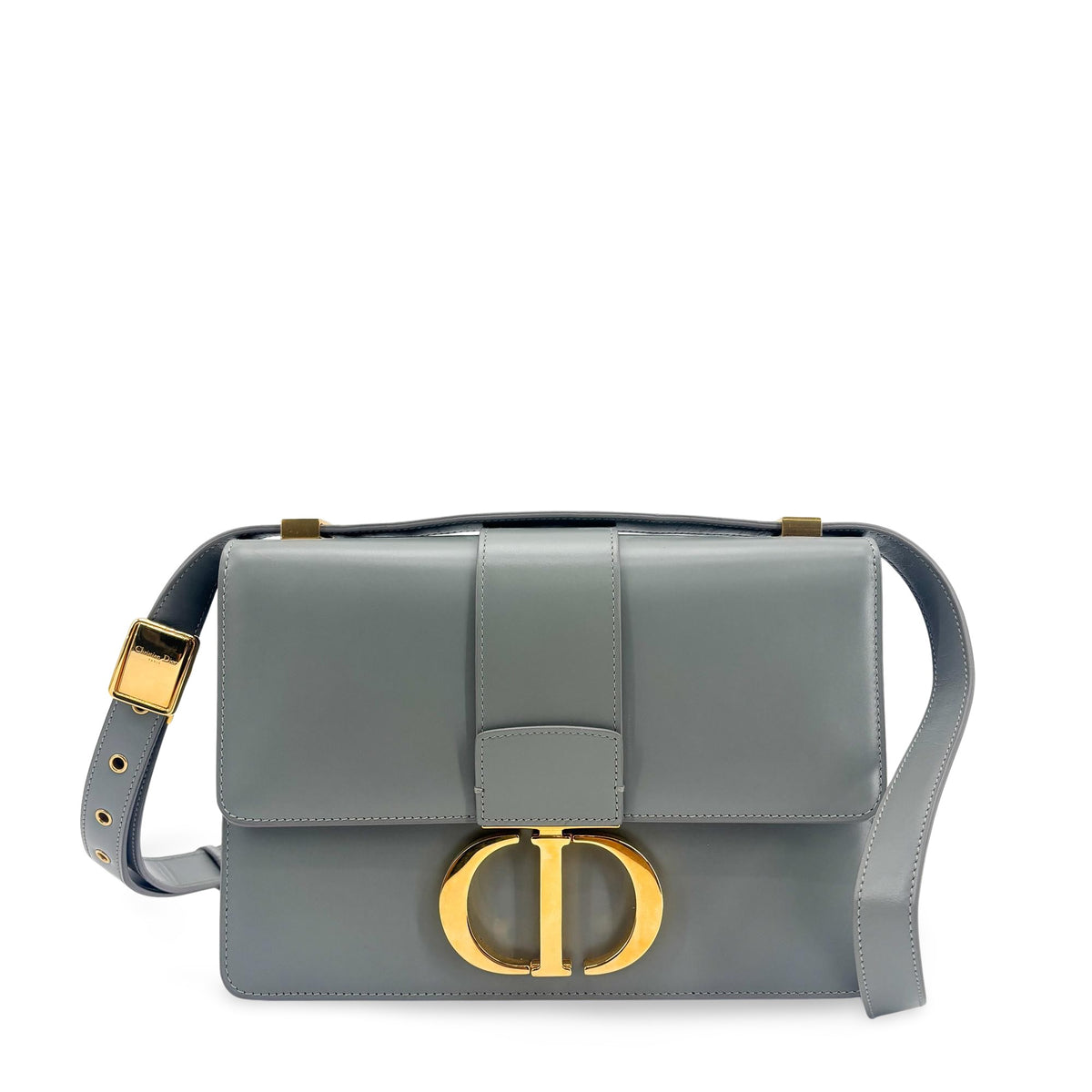 Christian Dior 30 Montaigne Box Leather Gray Calfskin Handbag (Pre-Owned)