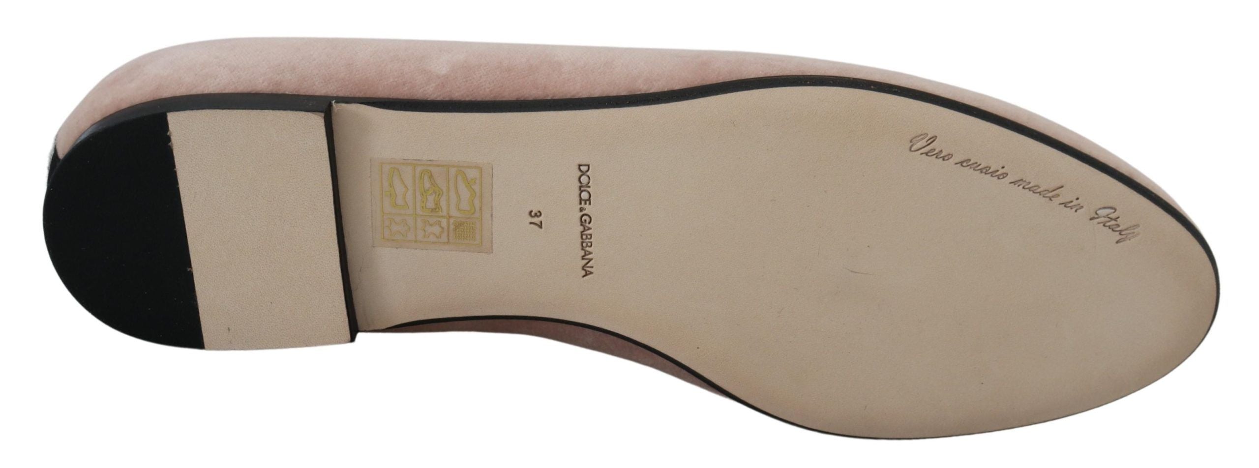 Dolce & Gabbana Pink Velvet Slip Ons Loafers Flats Women's Shoes