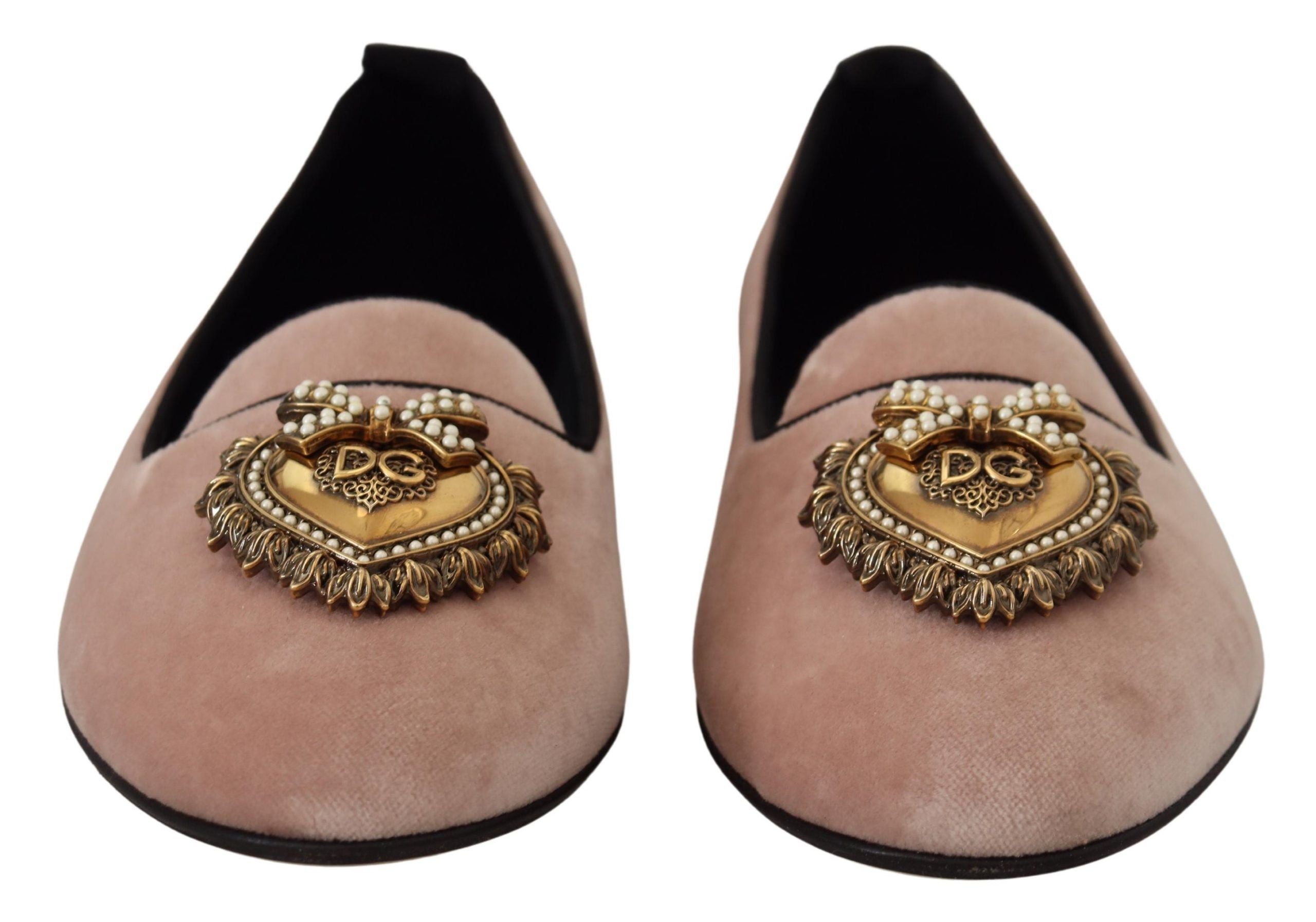 Dolce & Gabbana Pink Velvet Slip Ons Loafers Flats Women's Shoes