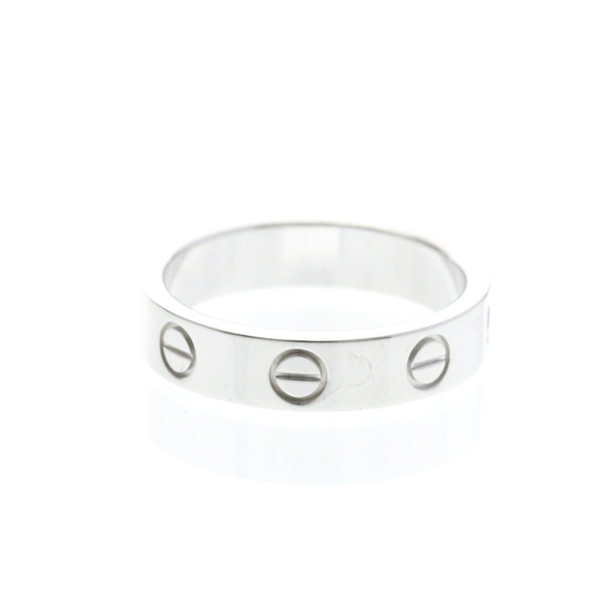 Cartier Love 1 Diamond Band White Gold And Diamond Silver White_Gold Ring Jewelry (Pre-Owned)