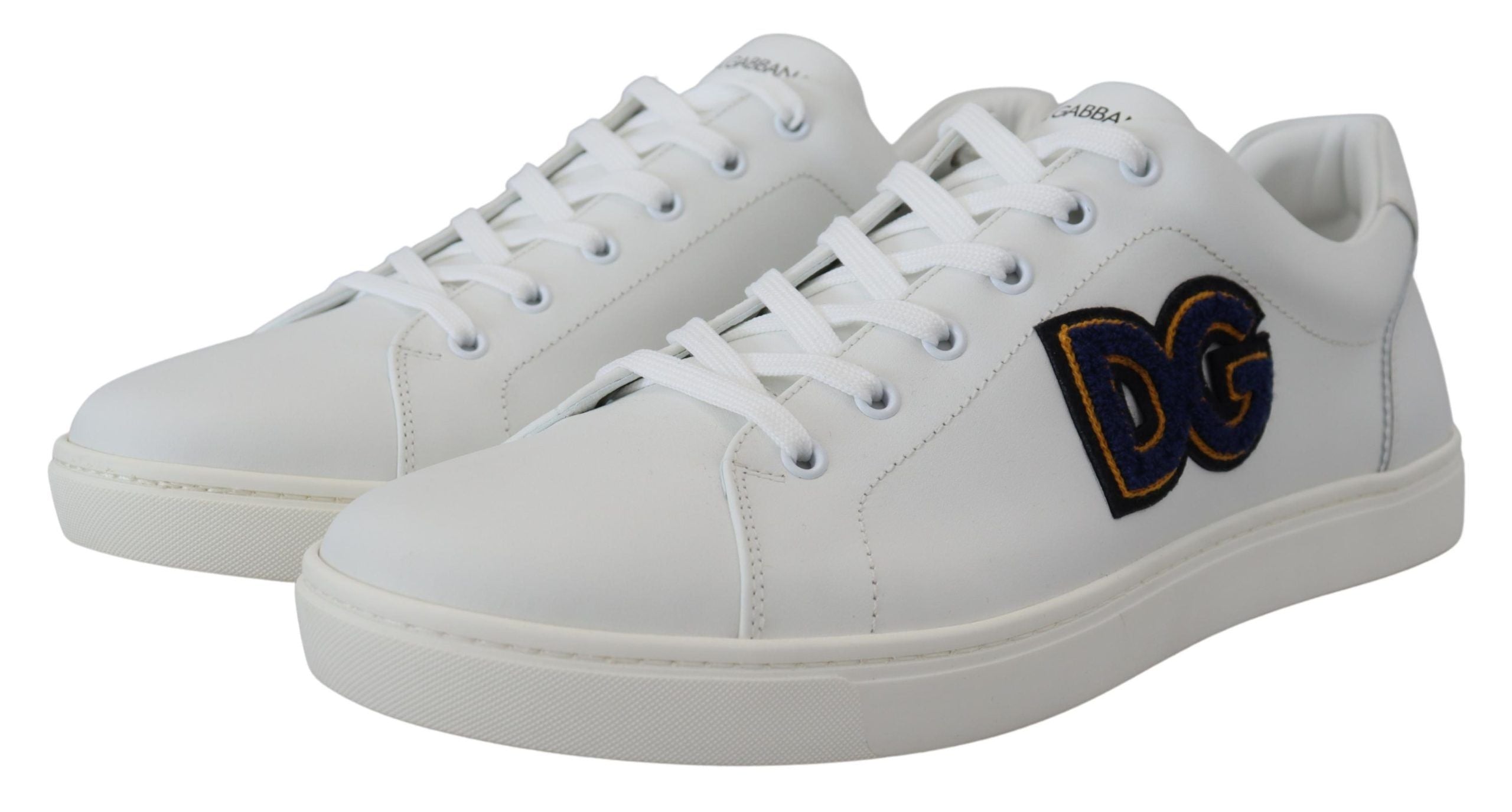 Dolce & Gabbana White Leather DG Logo Casual Sneakers Men's Shoes